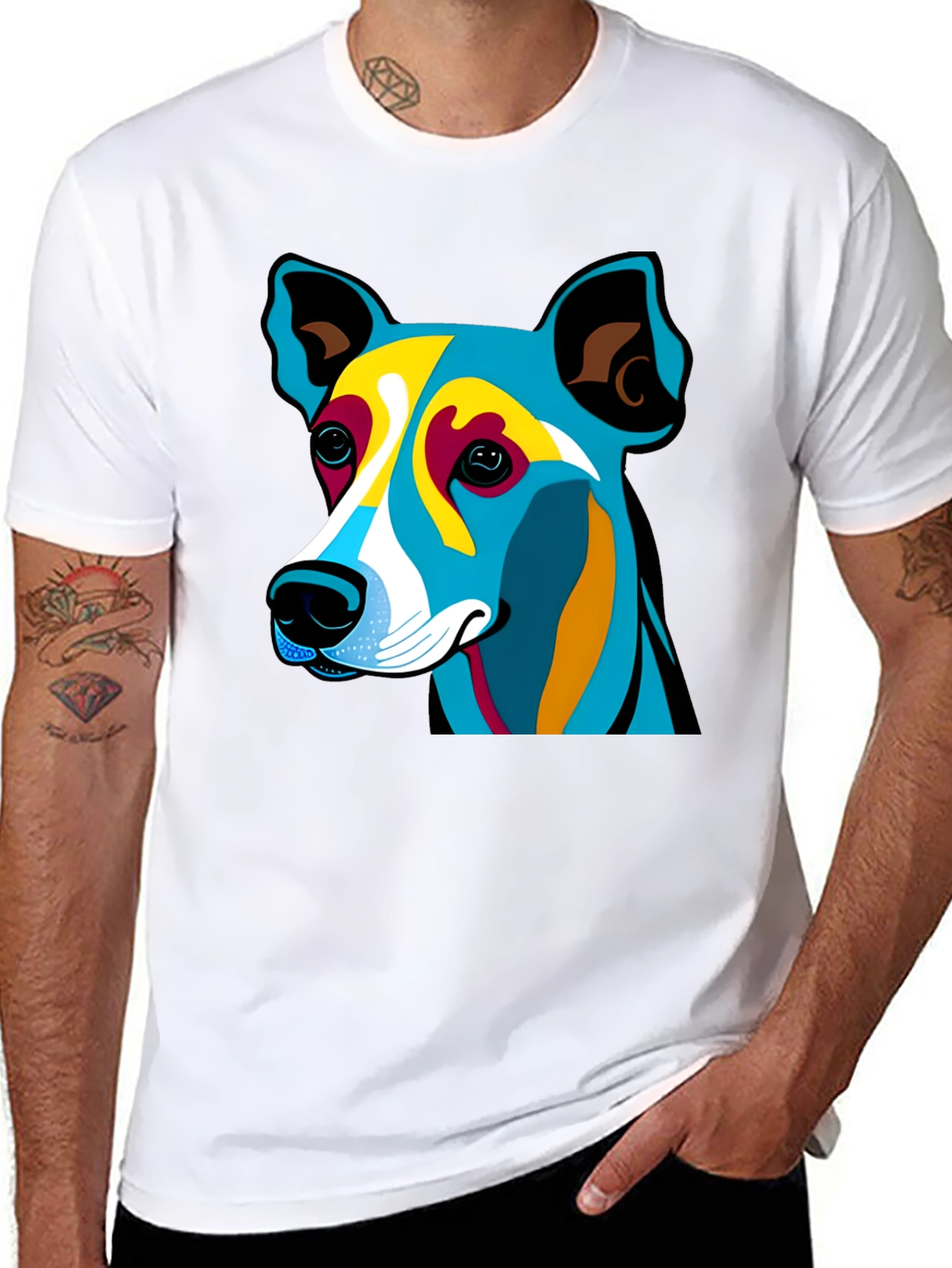 Modern Dog Graphic T-Shirt