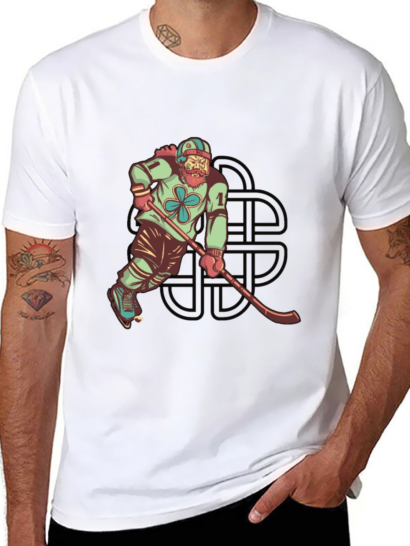 Lucky Hockey Player Graphic Tee