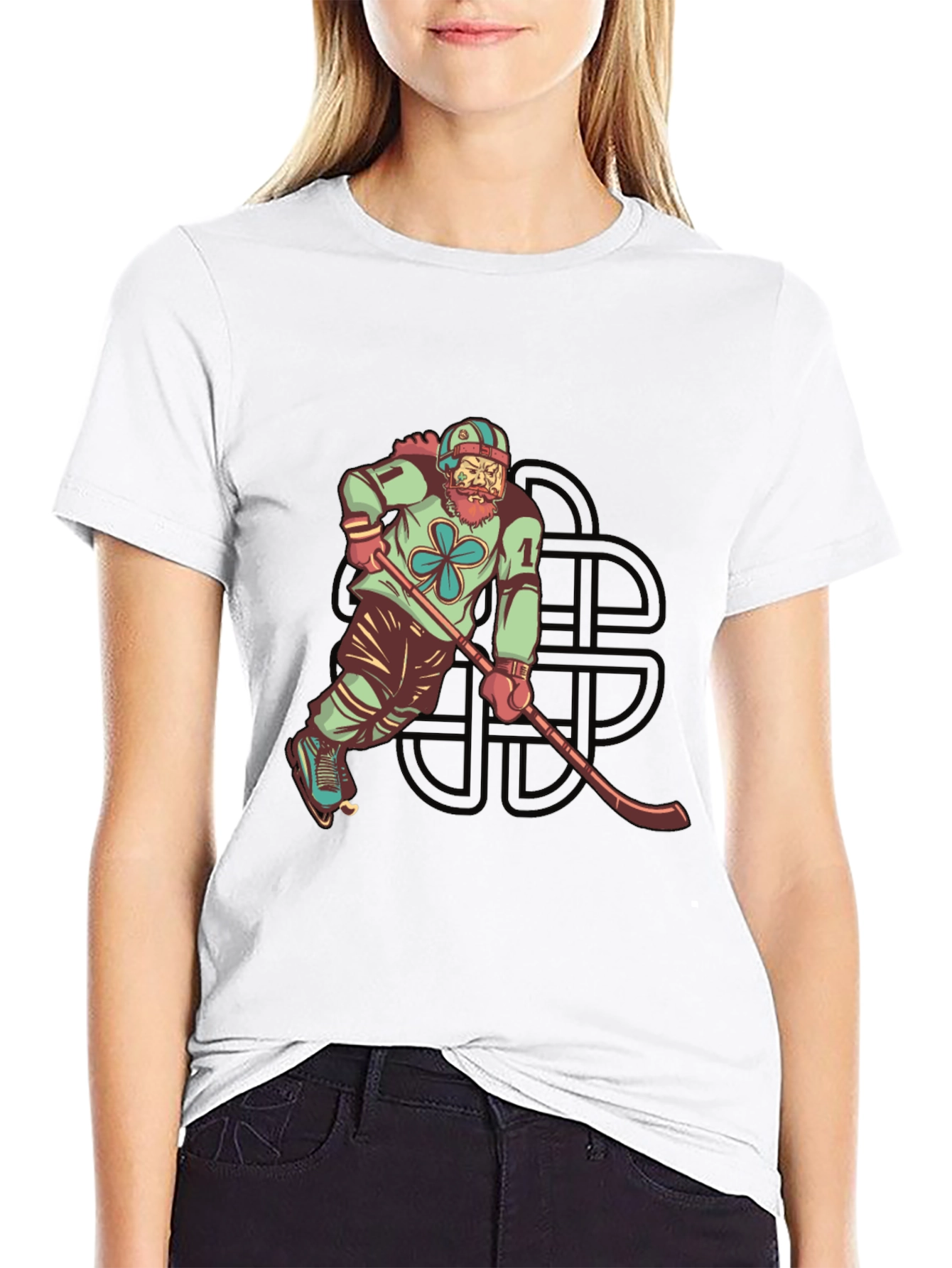 Lucky Hockey Player Graphic Tee