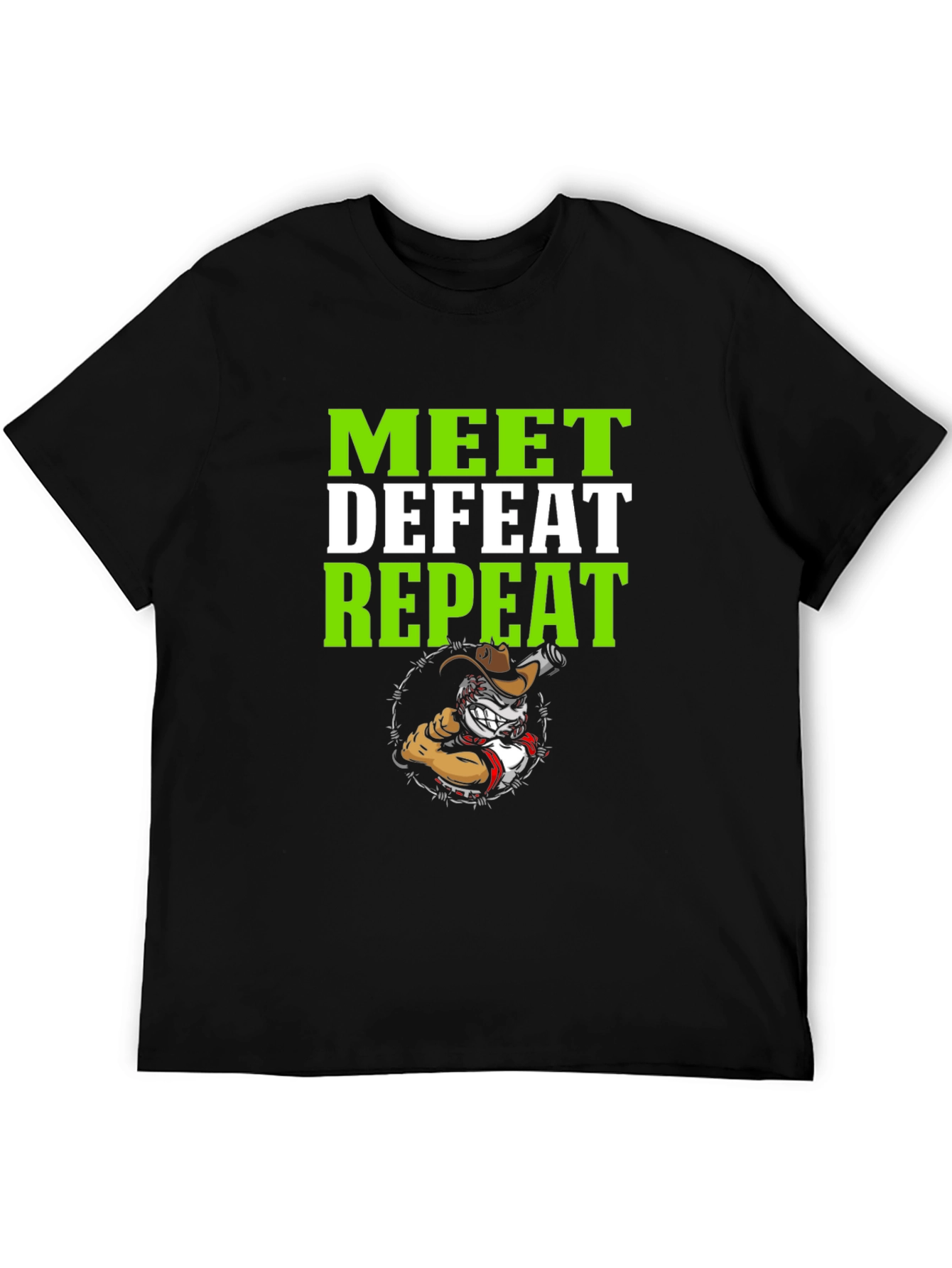 Meet Defeat Repeat Graphic T-Shirt
