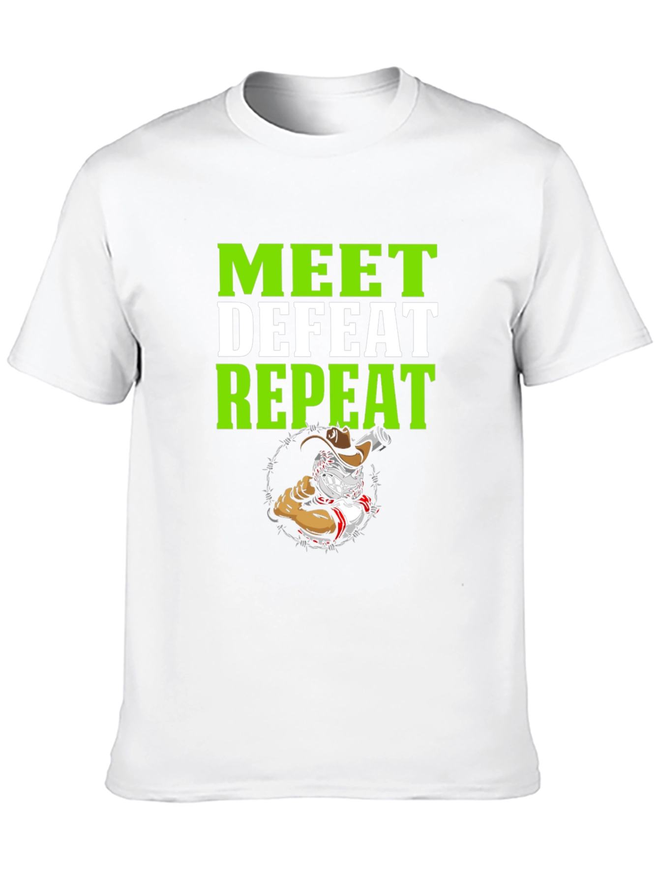 Meet Defeat Repeat Graphic T-Shirt