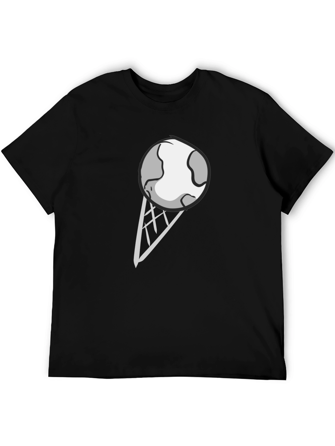 Earth Ice Cream Graphic Tee - Novelty Black T-Shirt