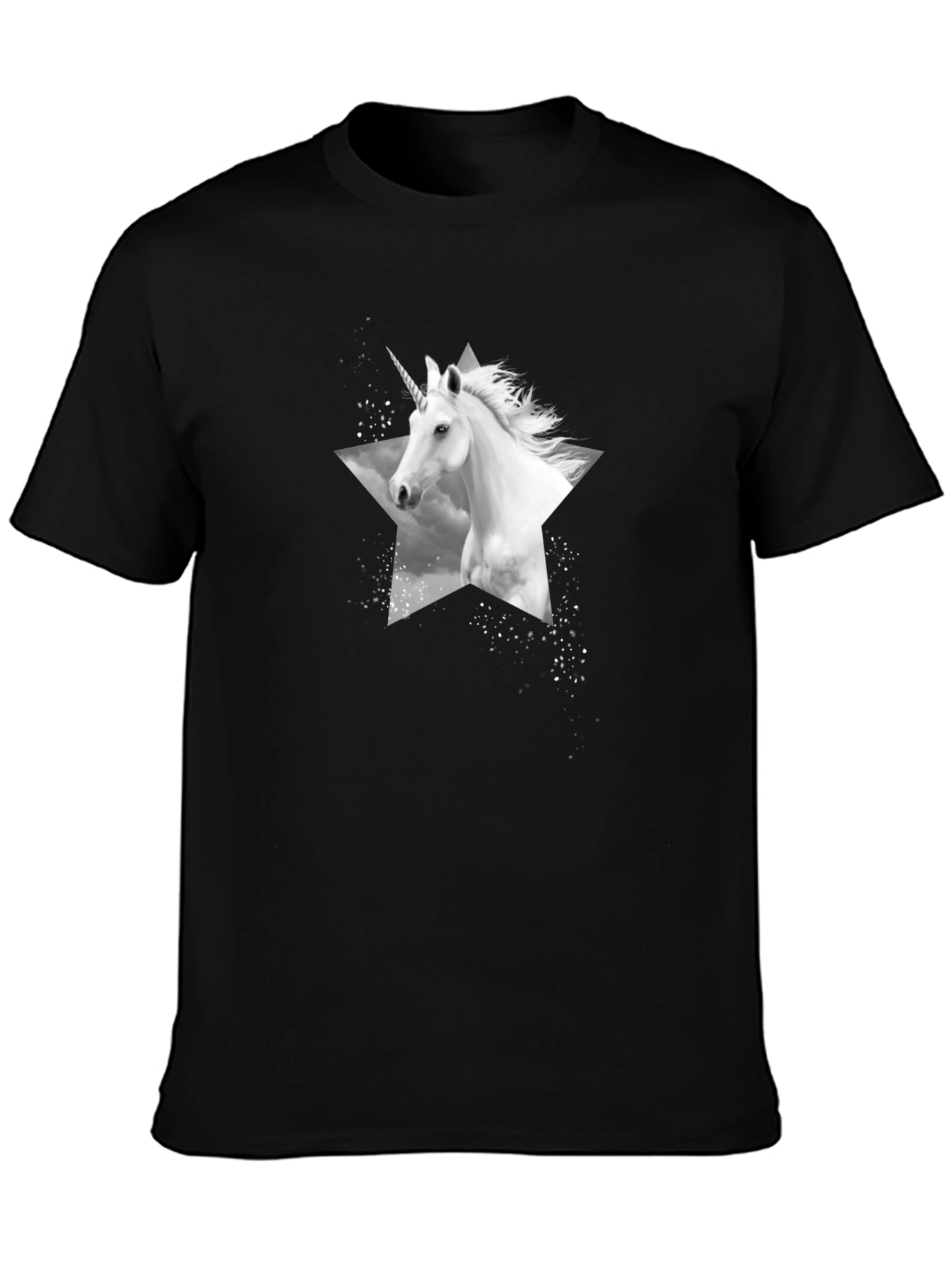 Unicorn Star Graphic Tee - Black