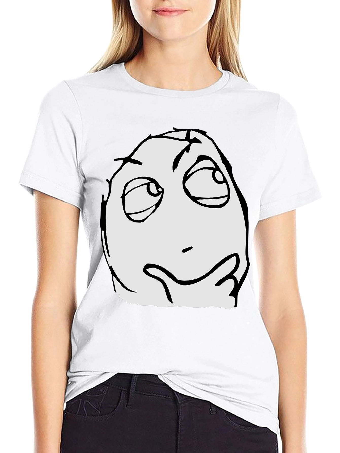 Thinking Meme Graphic T-Shirt - Black