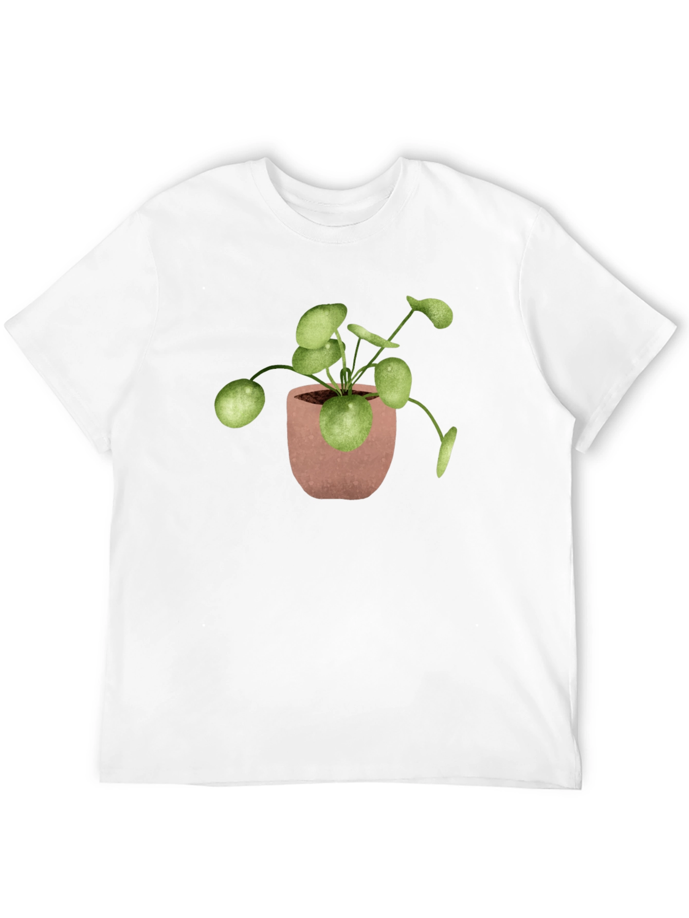Pilea Plant T-Shirt - Black Cotton Tee