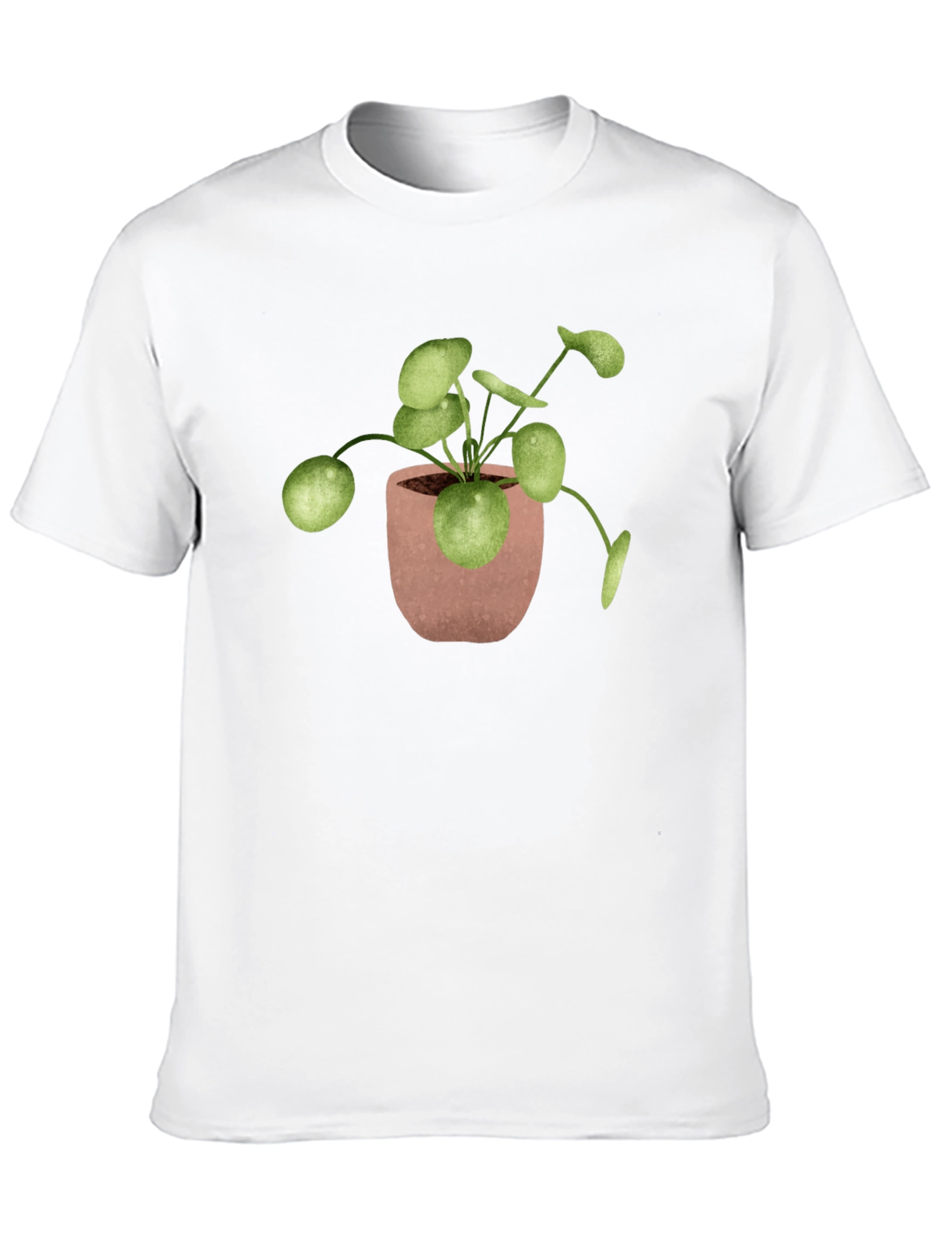 Pilea Plant T-Shirt - Black Cotton Tee