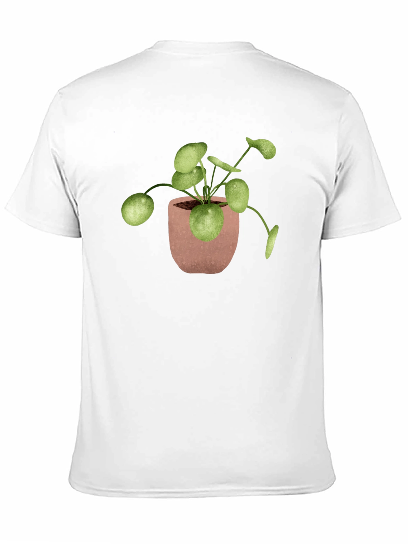 Pilea Plant T-Shirt - Black Cotton Tee