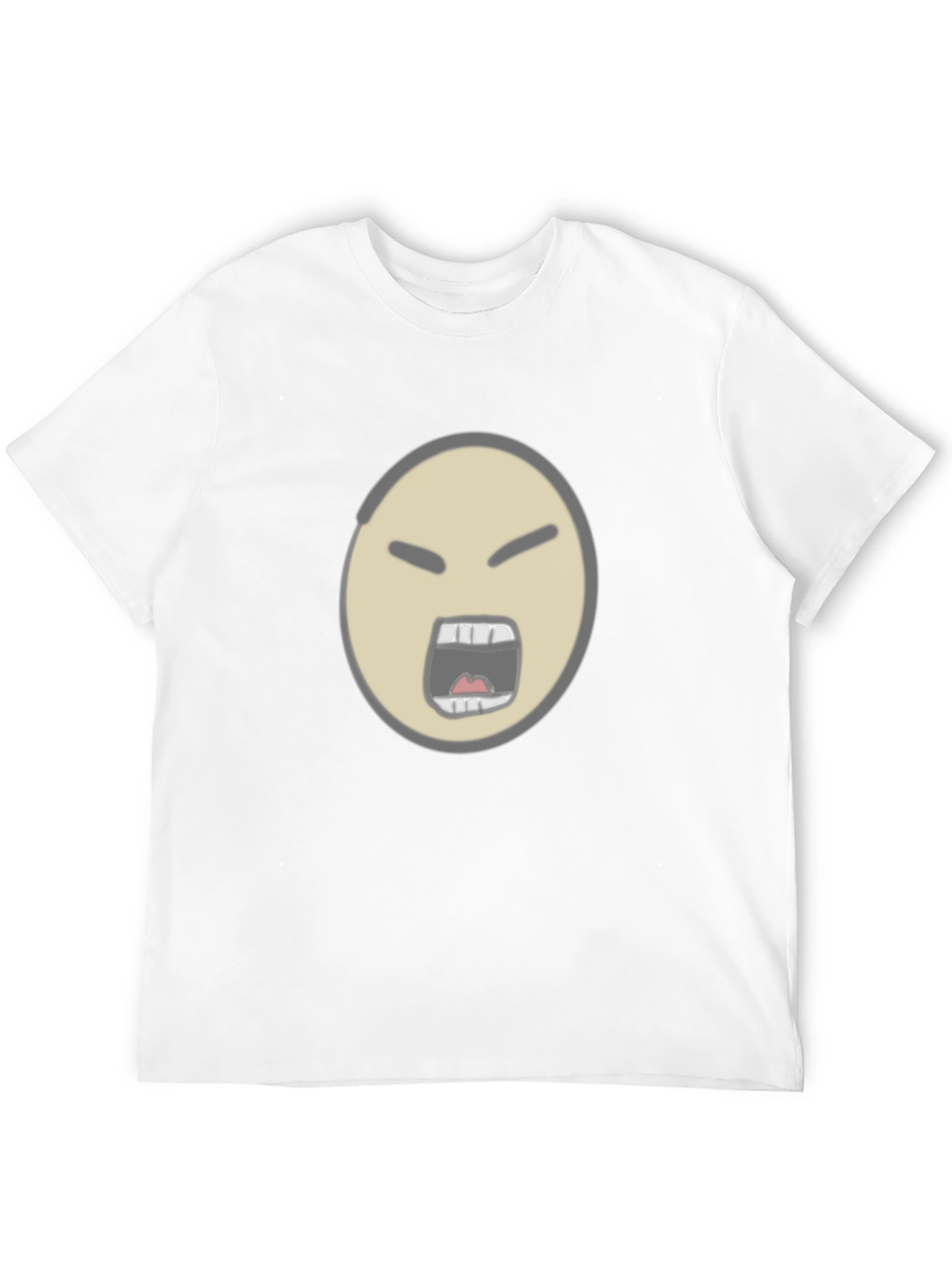 Angry Face Emoji Graphic Black T-Shirt