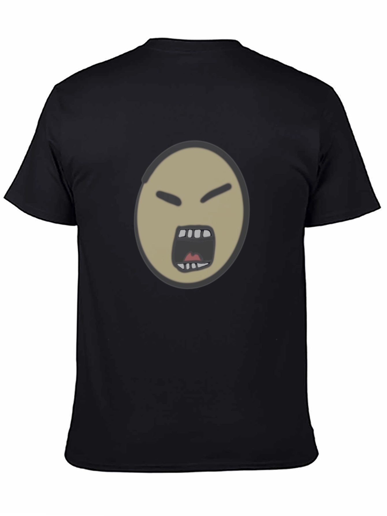 Angry Face Emoji Graphic Black T-Shirt