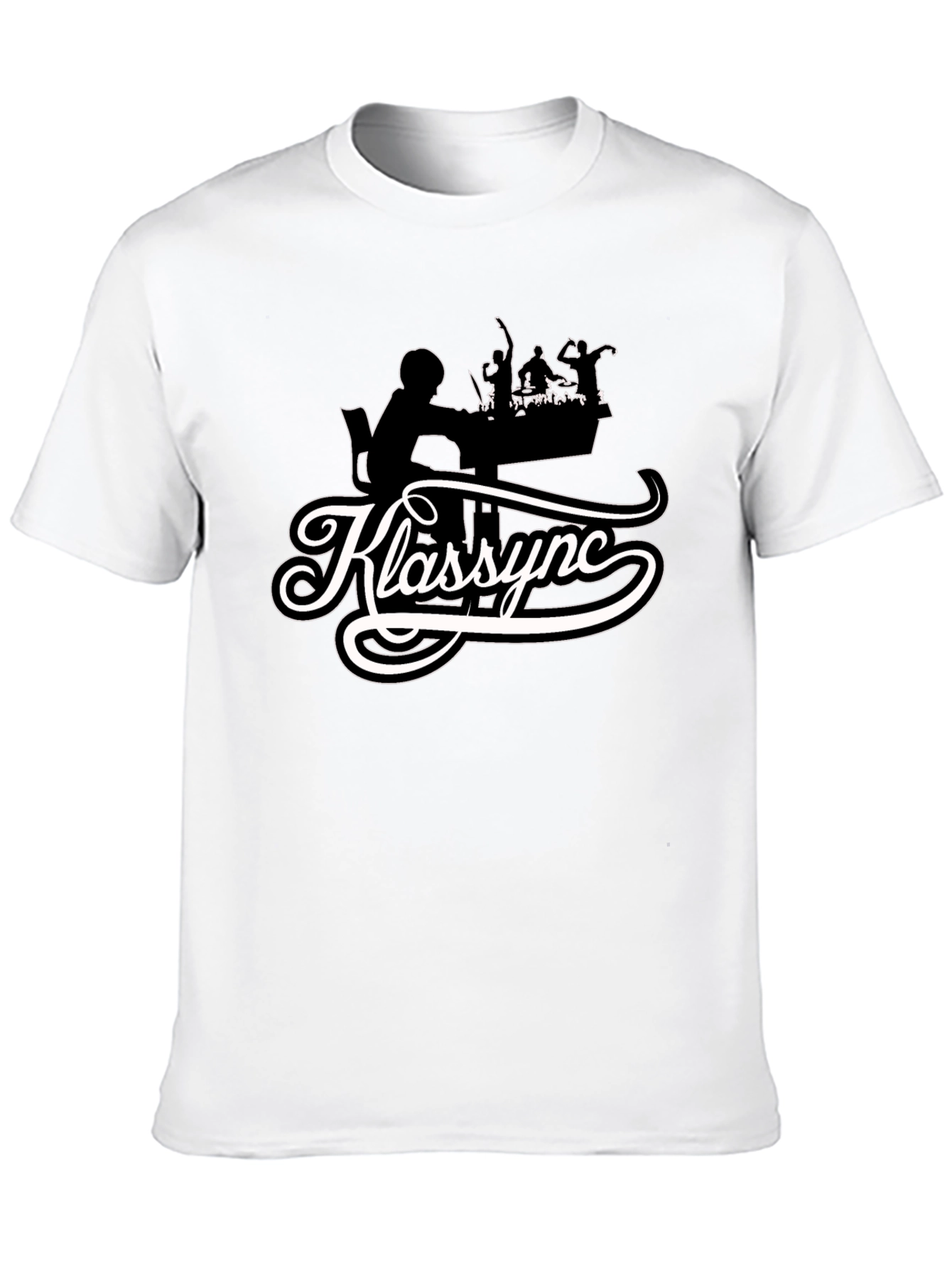 Klassync Black Graphic T-Shirt - DJ & Crowd Design