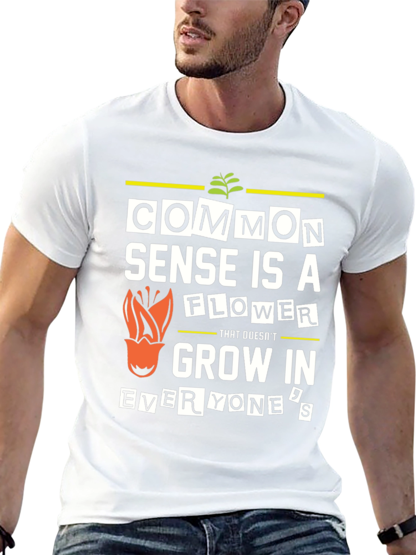 Common Sense Flower Graphic T-Shirt