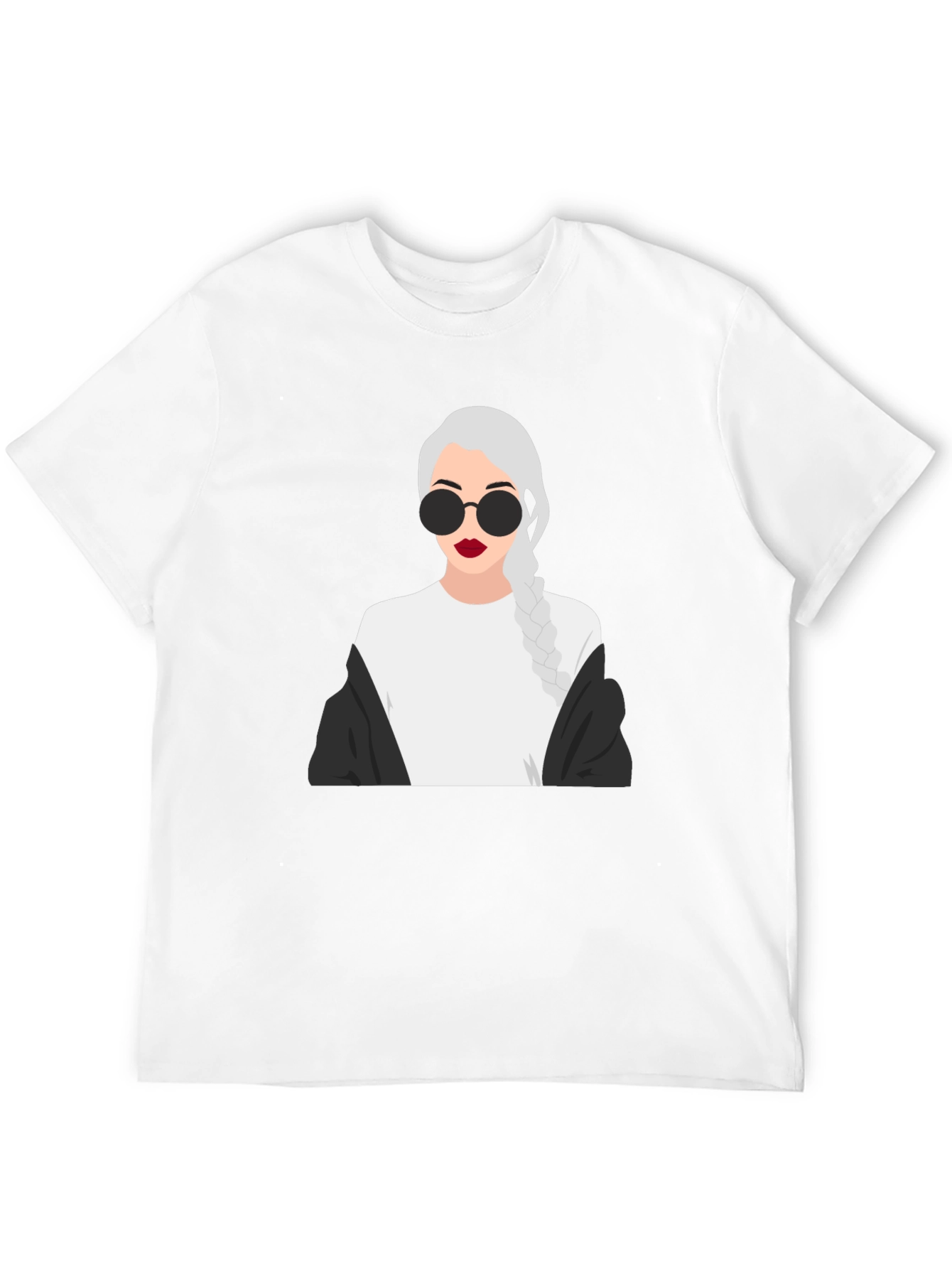 Stylish Graphic Tee - Woman with Braids & Sunglasses