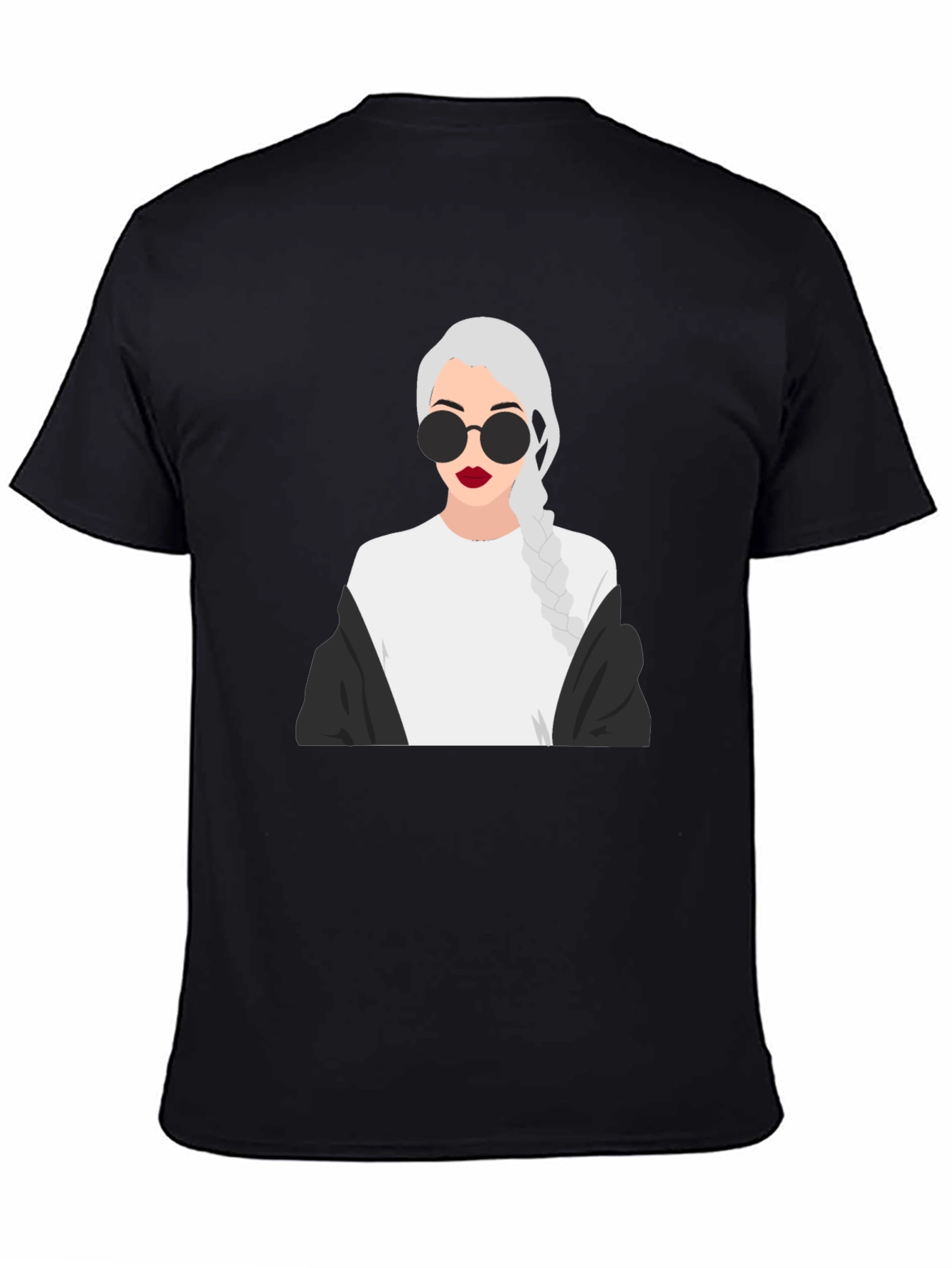 Stylish Graphic Tee - Woman with Braids & Sunglasses