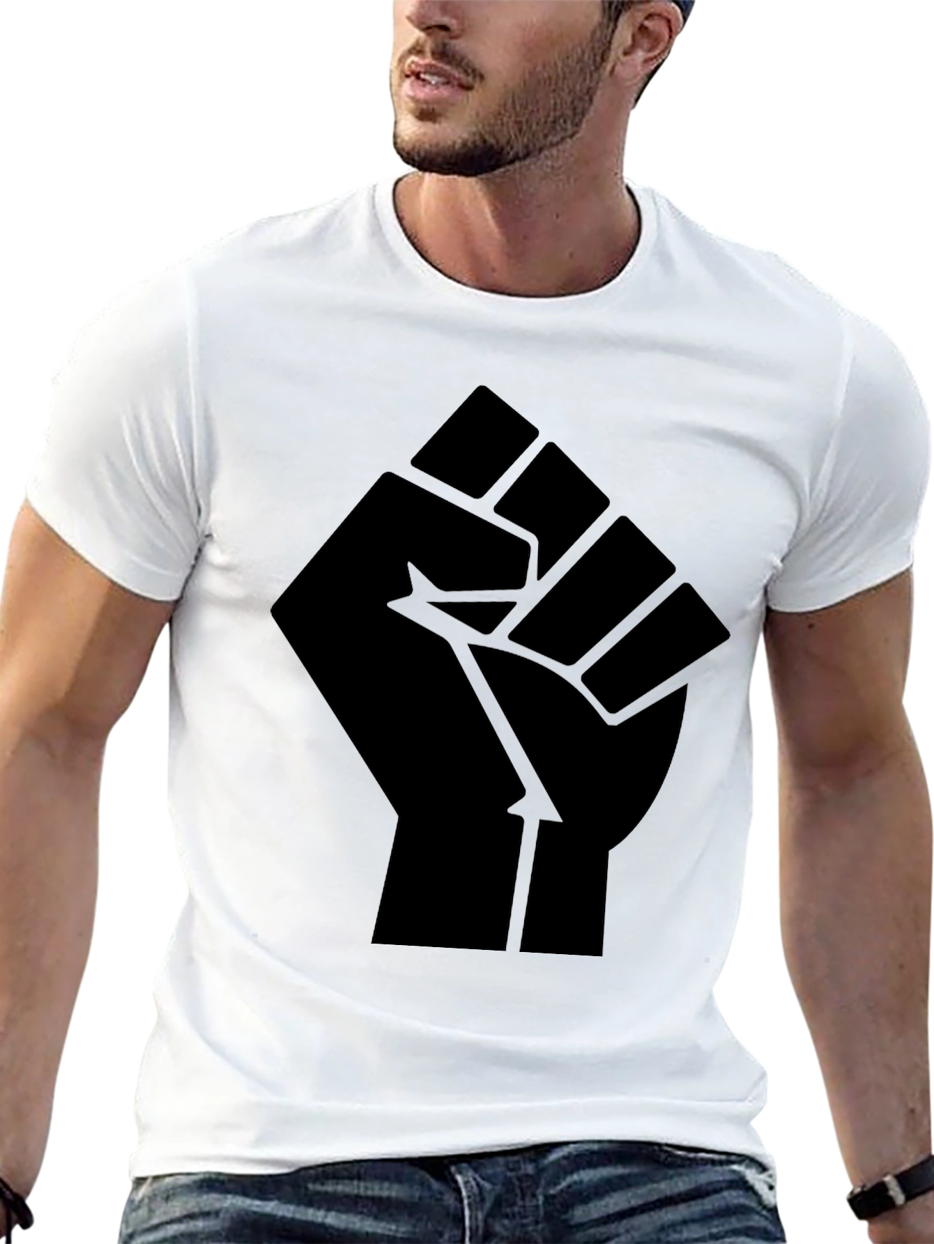 Black Power Fist Graphic T-Shirt - Mens Activism Tee