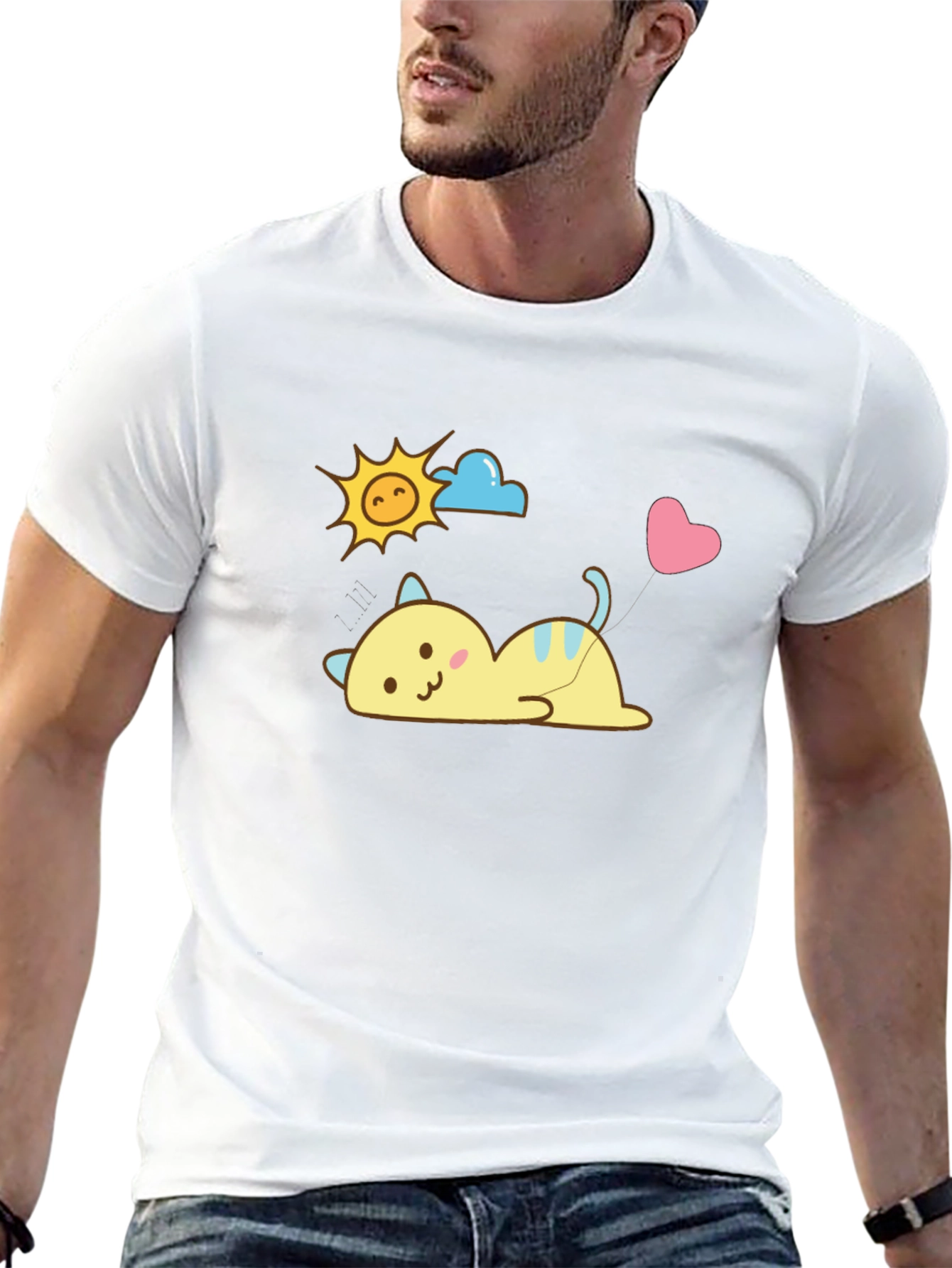 Cute Cartoon Cat T-Shirt - Kawaii Style