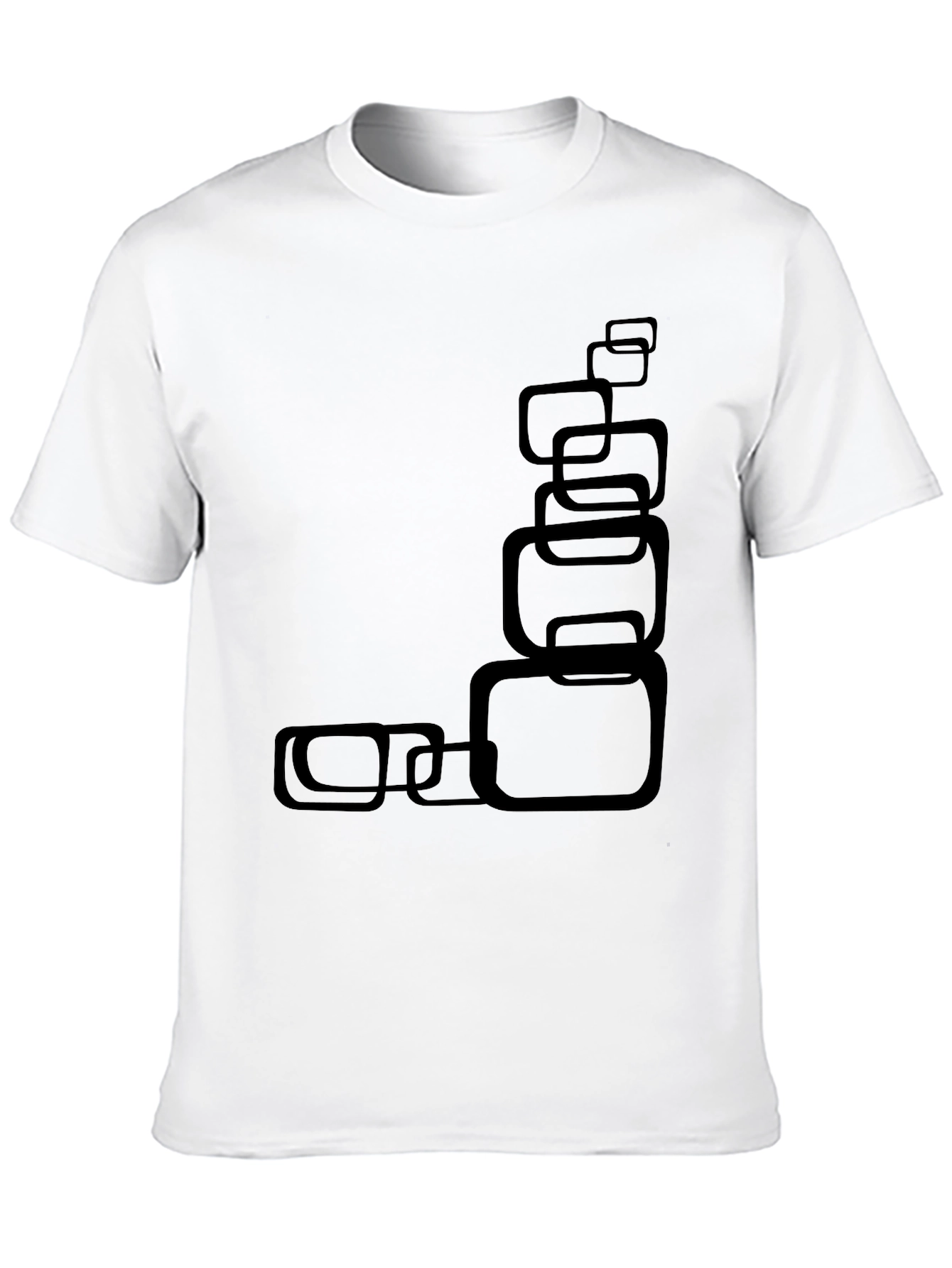 Modern Black T-Shirt with Abstract Square Design