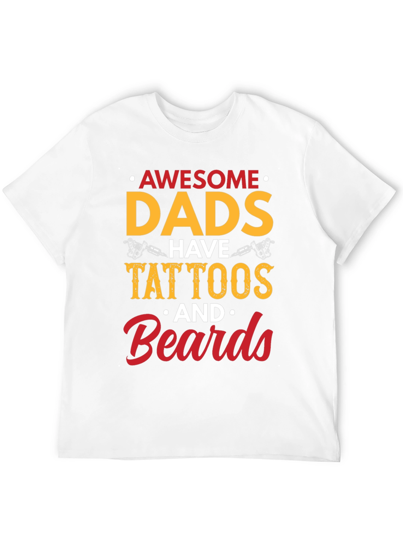 Awesome Dads Tattoos & Beards Black Graphic Tee