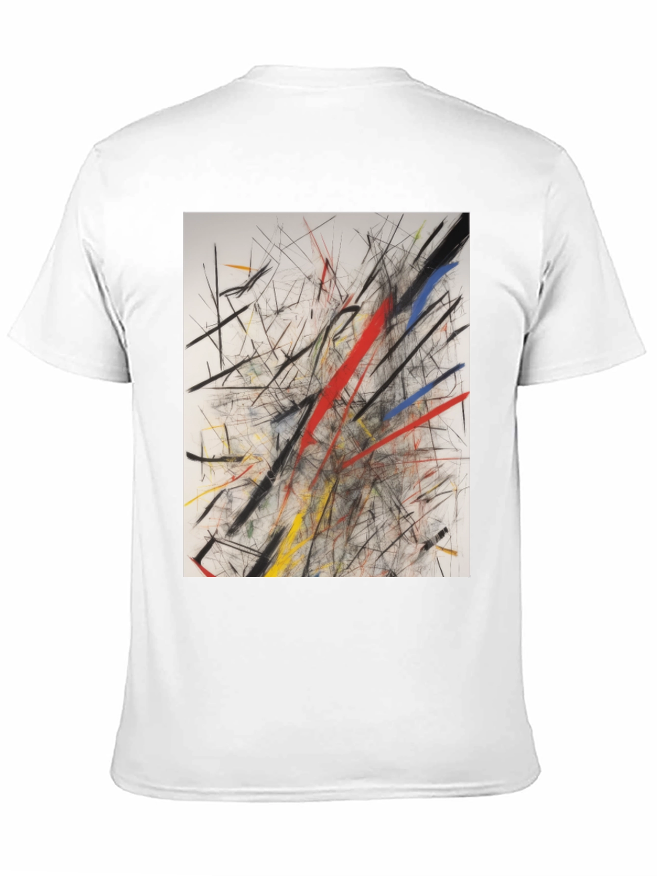 Abstract Line Art Graphic Print Black T-Shirt