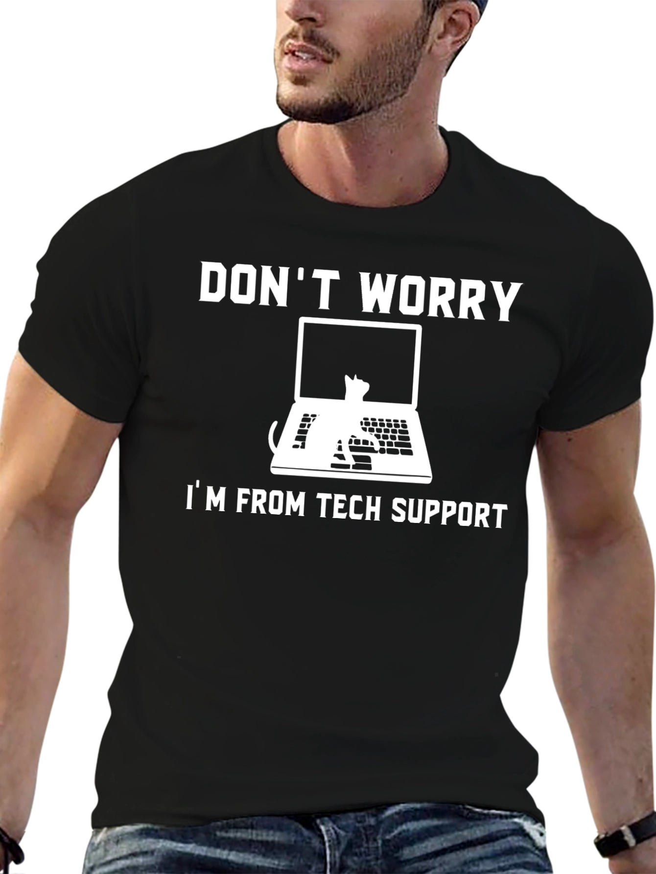 Tech Support Cat T-Shirt - Funny IT Gift