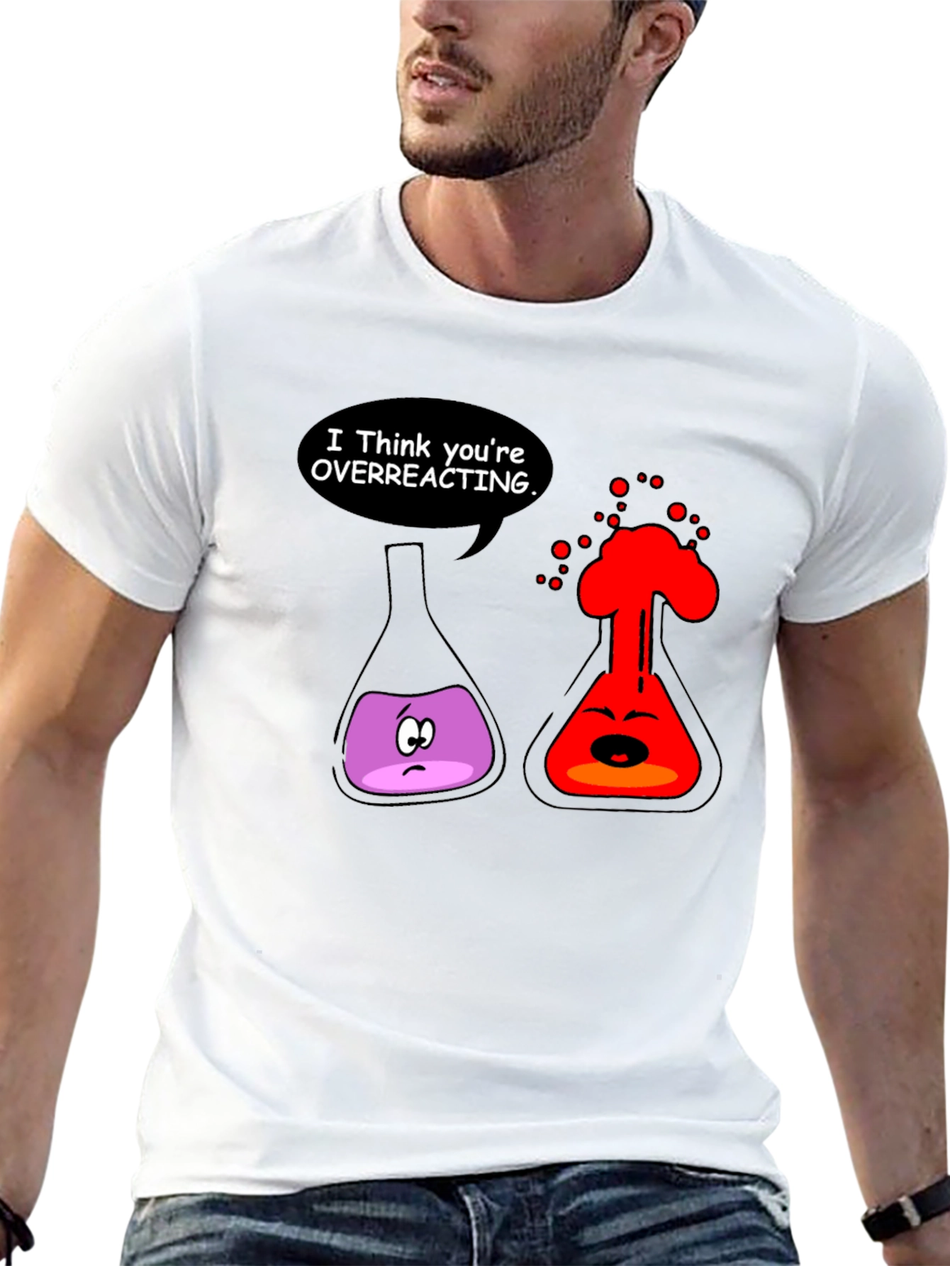 Chemistry Humor T-Shirt: Overreacting Flasks