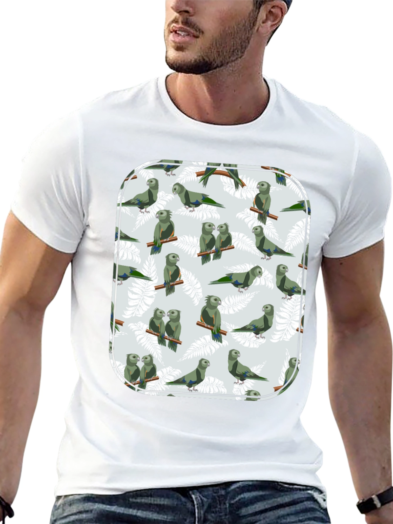 Parrot Print T-Shirt - Unique Graphic Tee