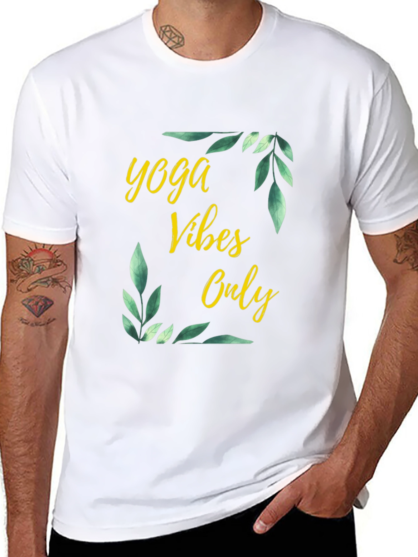 Yoga Vibes Only Graphic Tee - Black Cotton T-Shirt