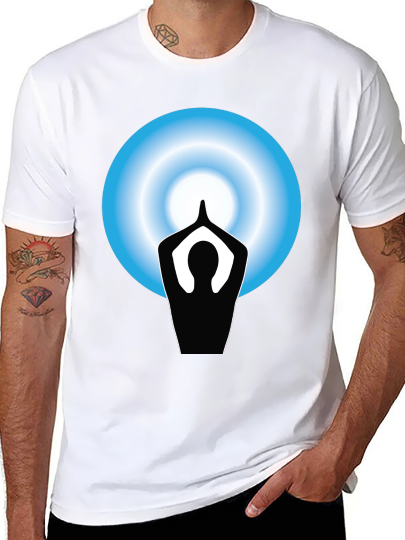 Yoga Meditation Graphic Black T-Shirt
