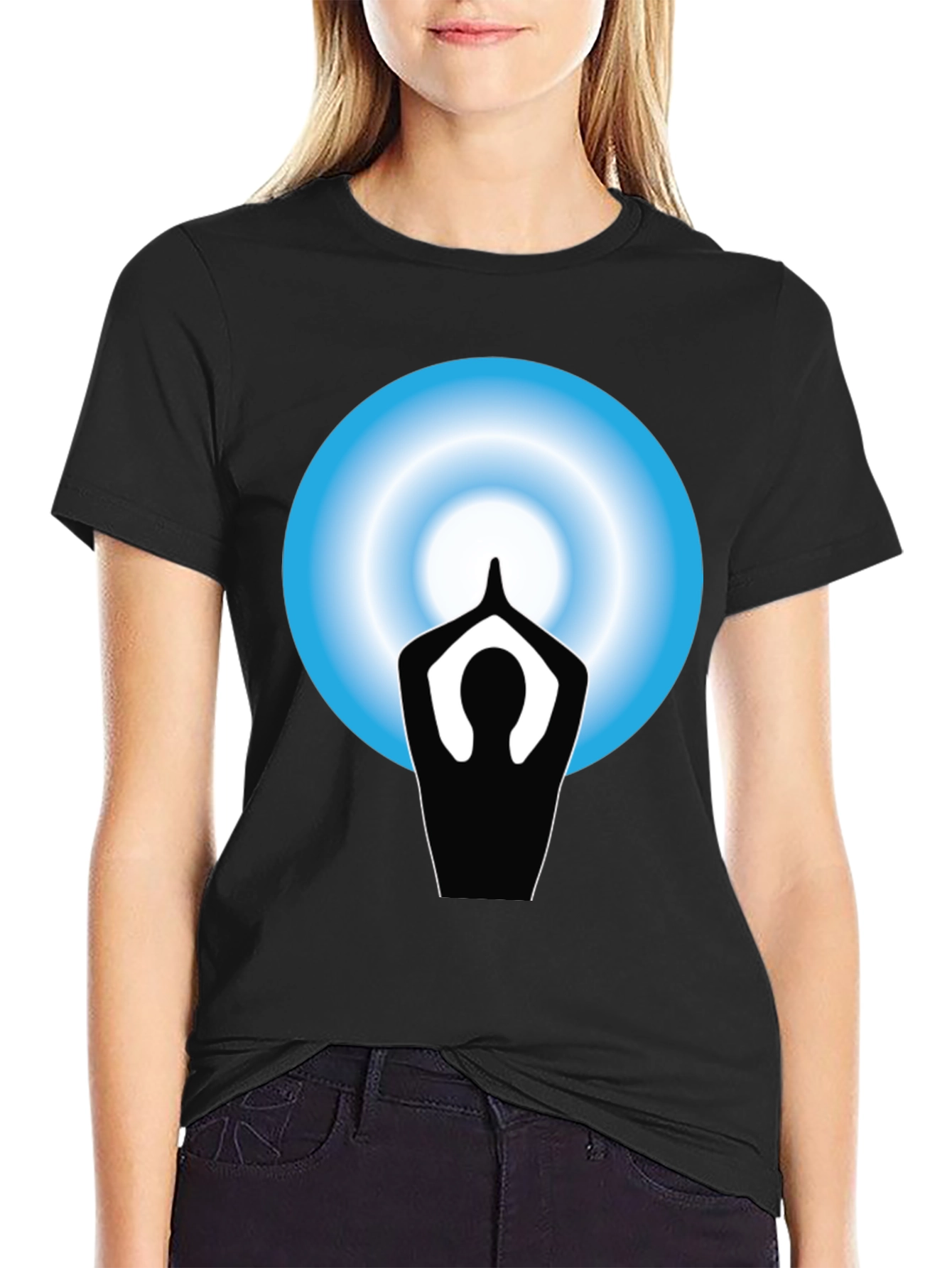 Yoga Meditation Graphic Black T-Shirt