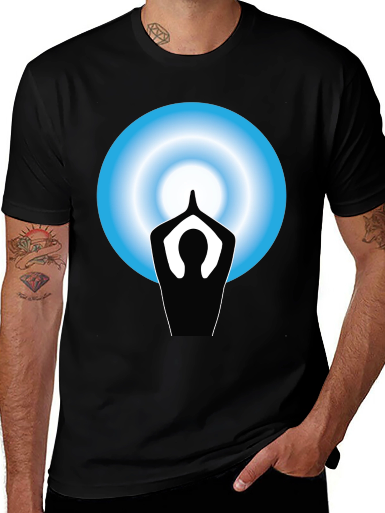 Yoga Meditation Graphic Black T-Shirt