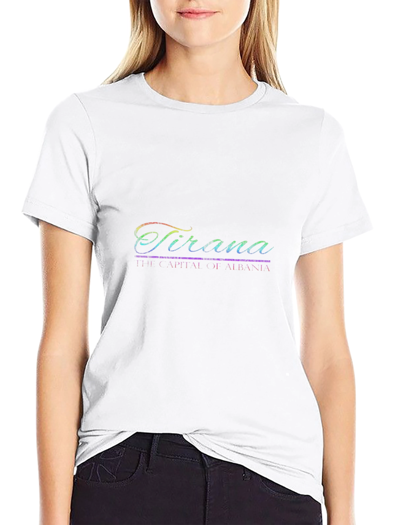 Tirana Albania Graphic Tee - Black