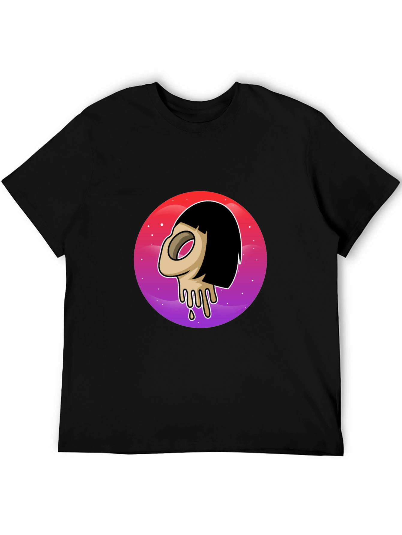 Melting Face Graphic Tee - Black