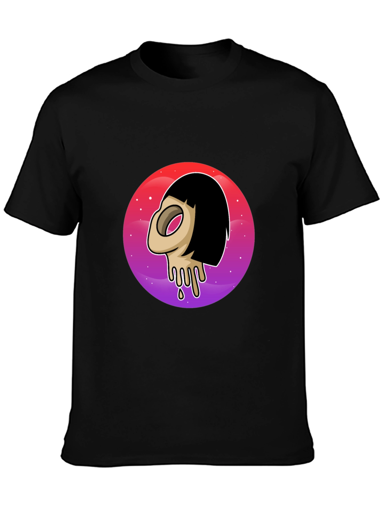 Melting Face Graphic Tee - Black