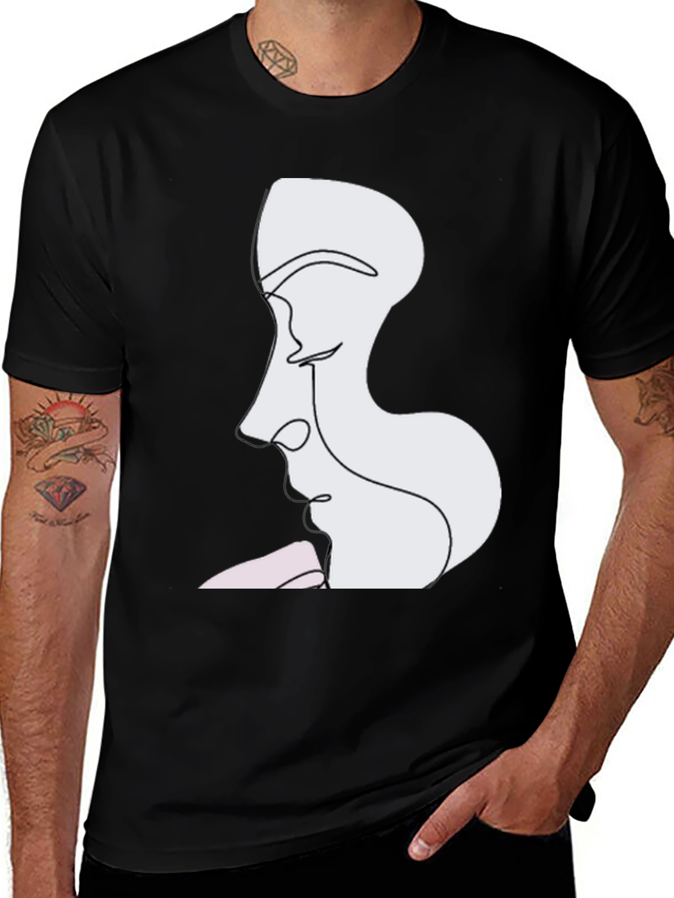 Abstract Faces Graphic Tee - Modern Art T-Shirt