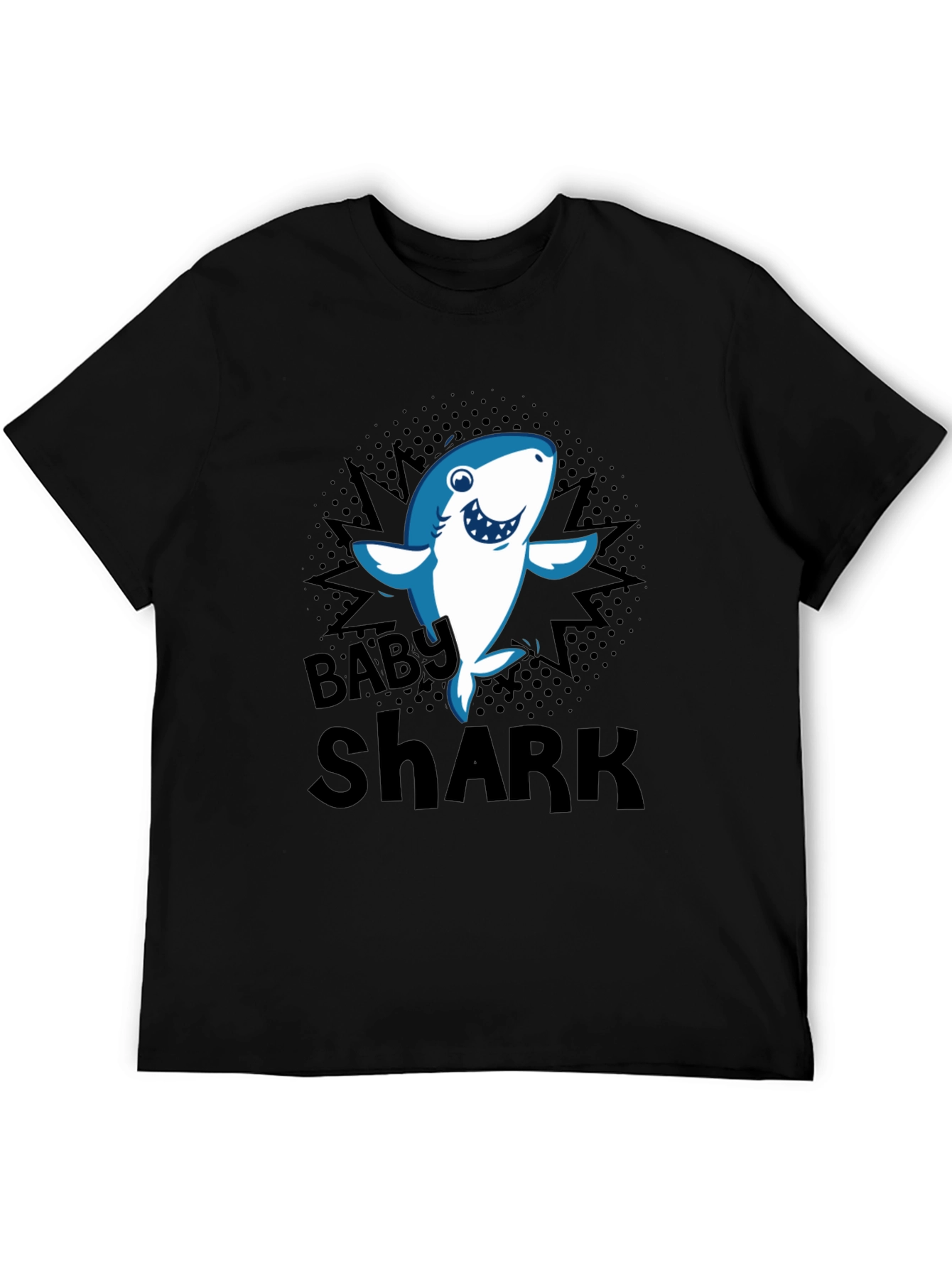 Baby Shark Graphic T-Shirt - Black Cotton Blend