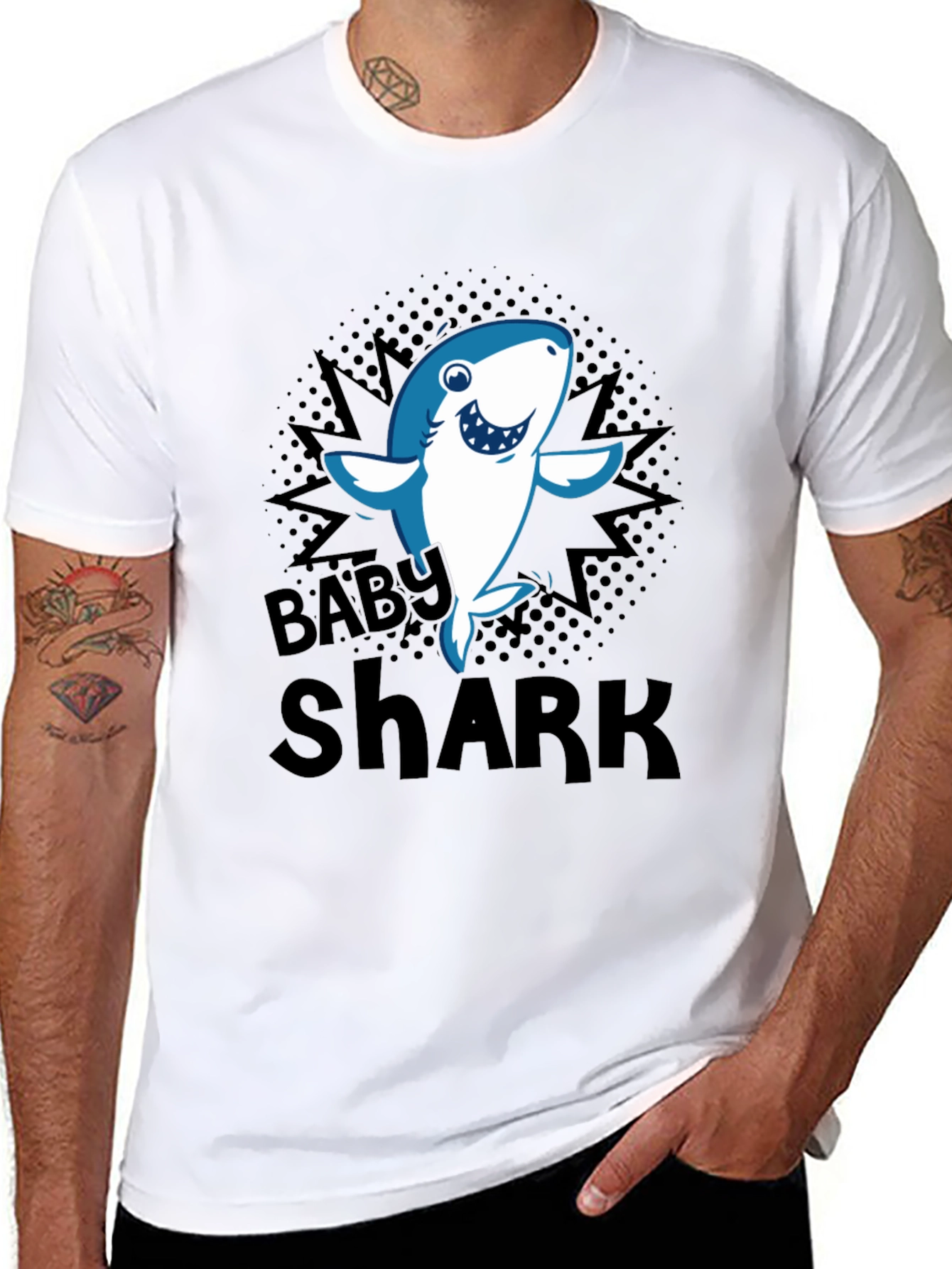 Baby Shark Graphic T-Shirt - Black Cotton Blend