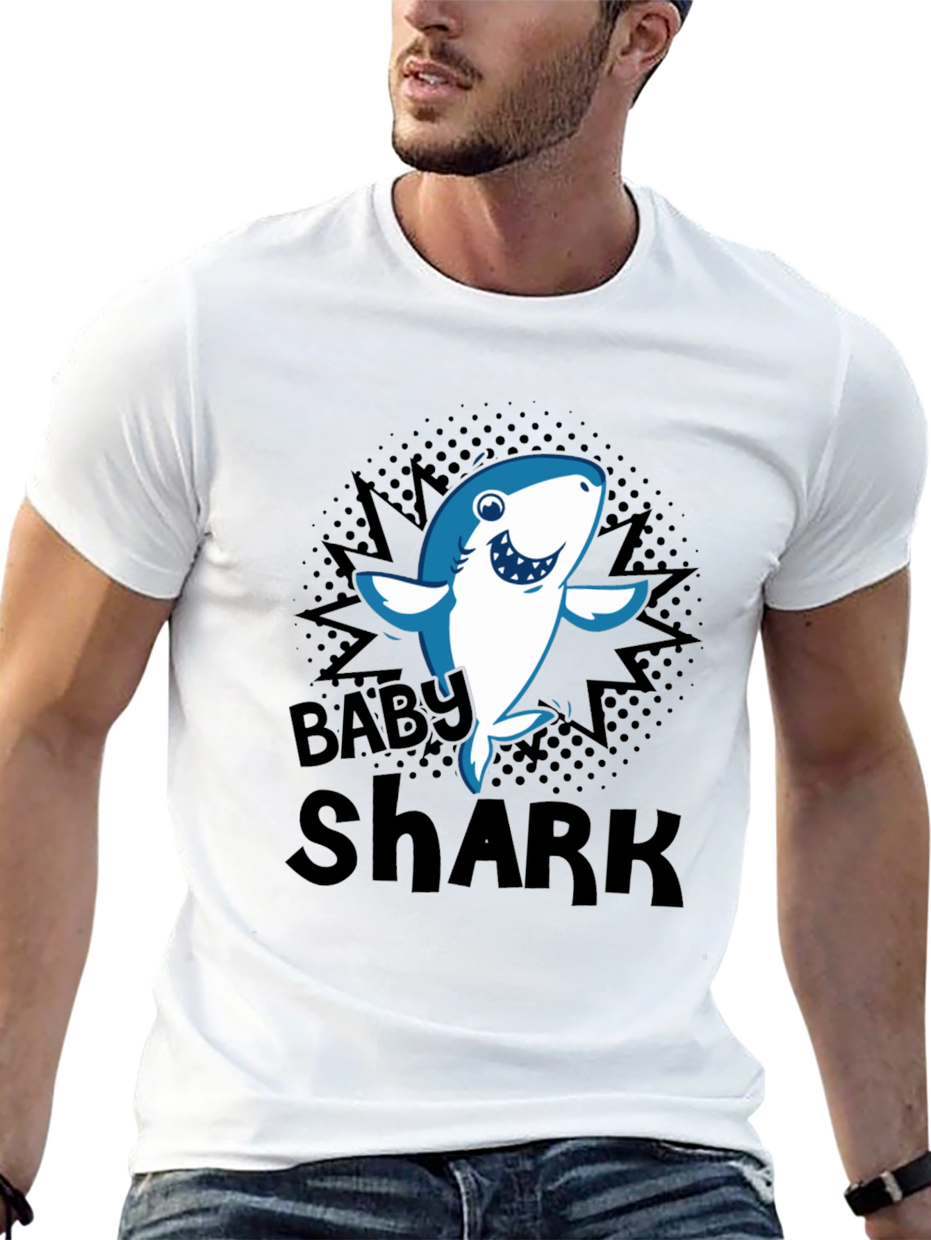 Baby Shark Graphic T-Shirt - Black Cotton Blend