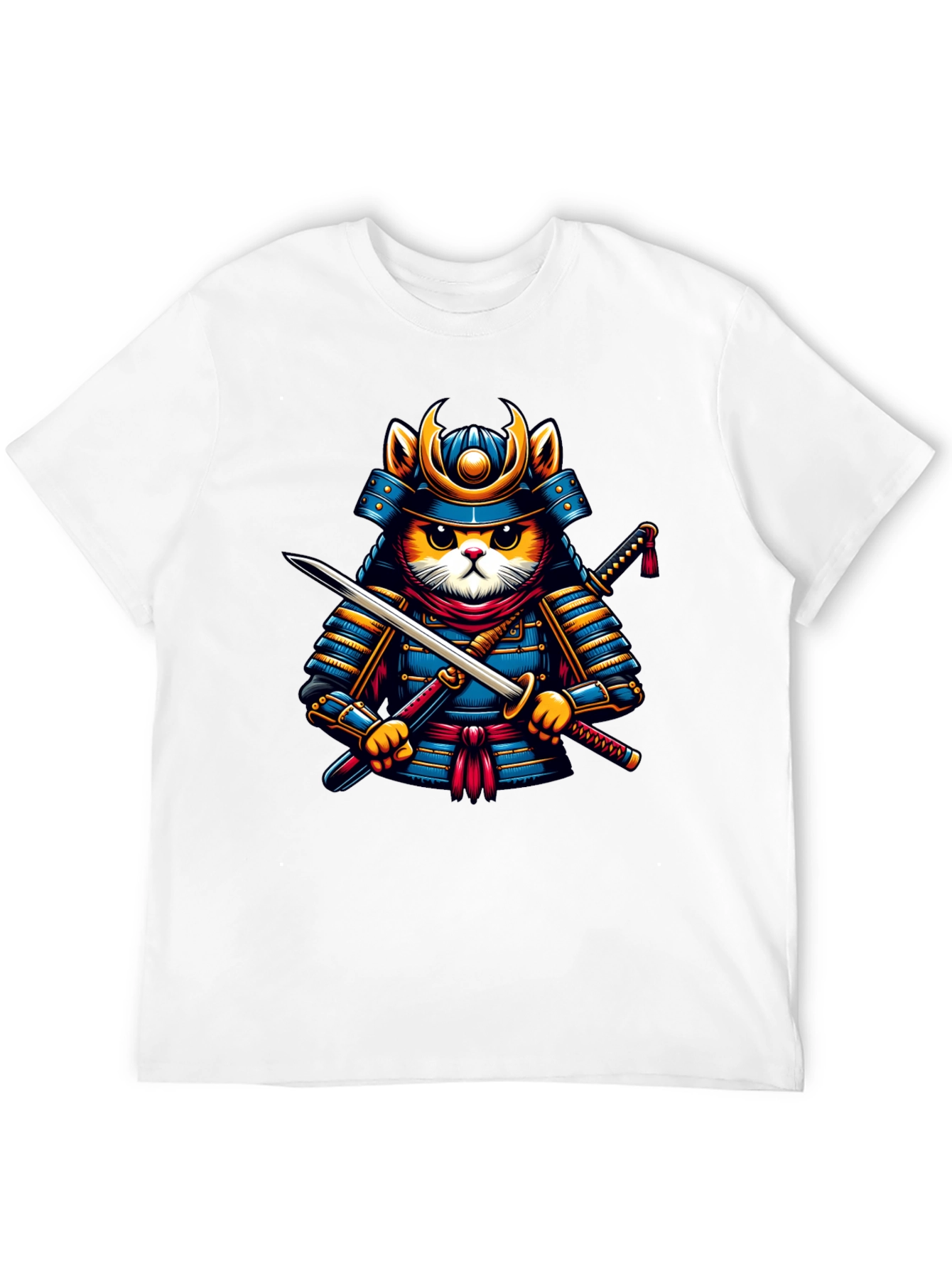 Samurai Cat T-Shirt - Unique Graphic Tee