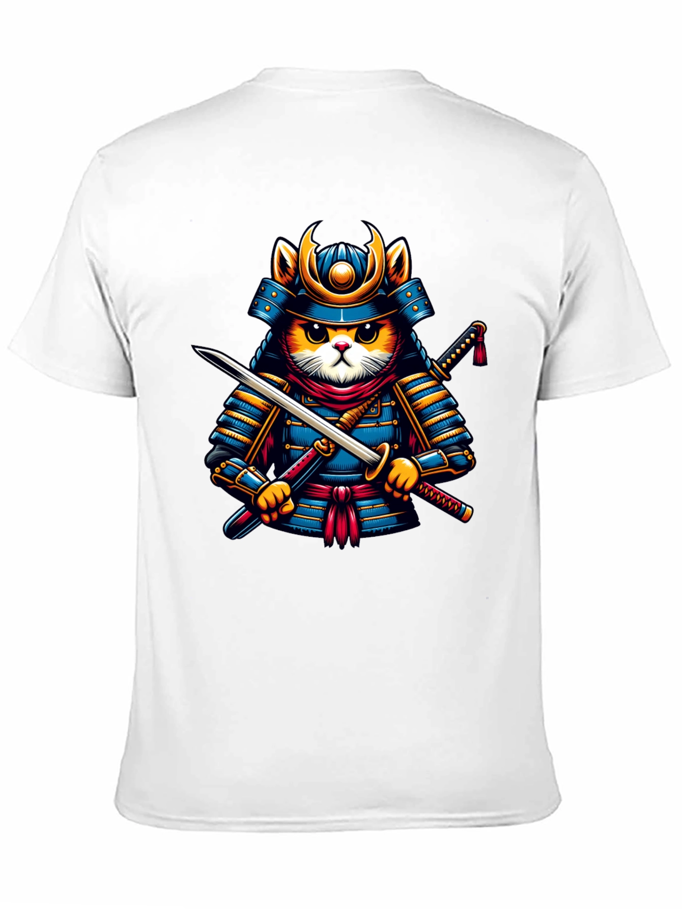 Samurai Cat T-Shirt - Unique Graphic Tee