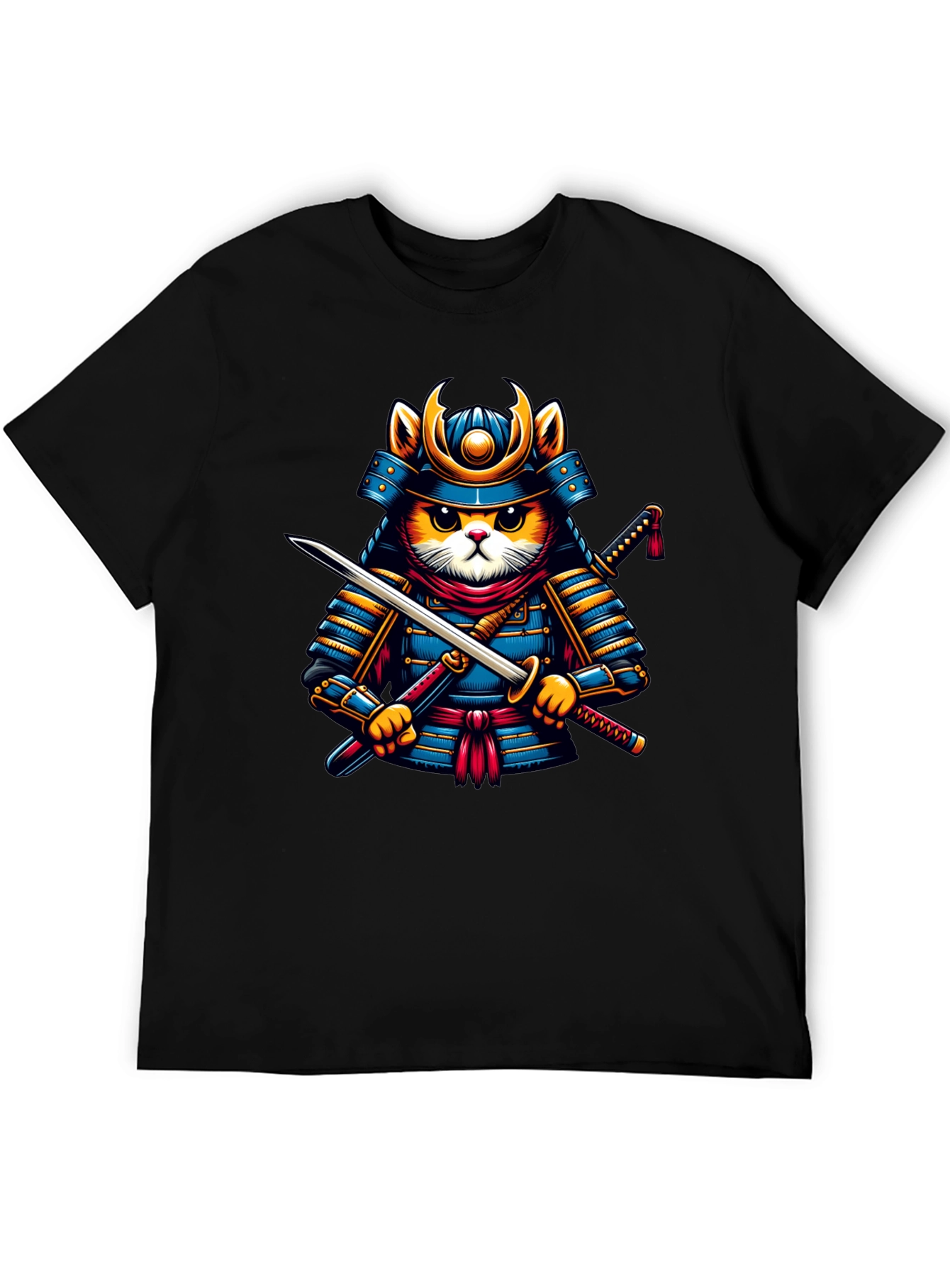 Samurai Cat T-Shirt - Unique Graphic Tee
