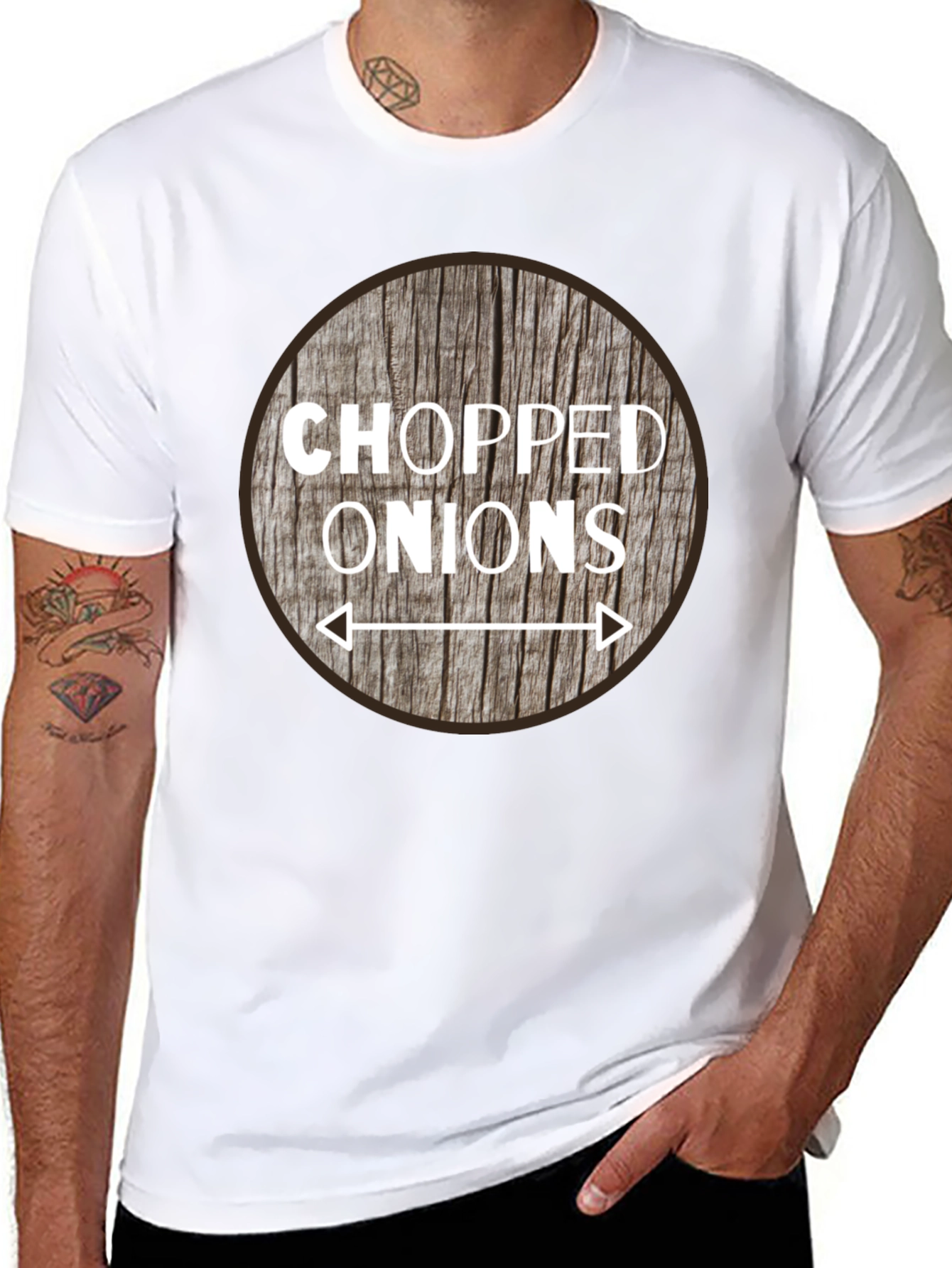 Chopped Onions Graphic Tee - Novelty Food Shirt