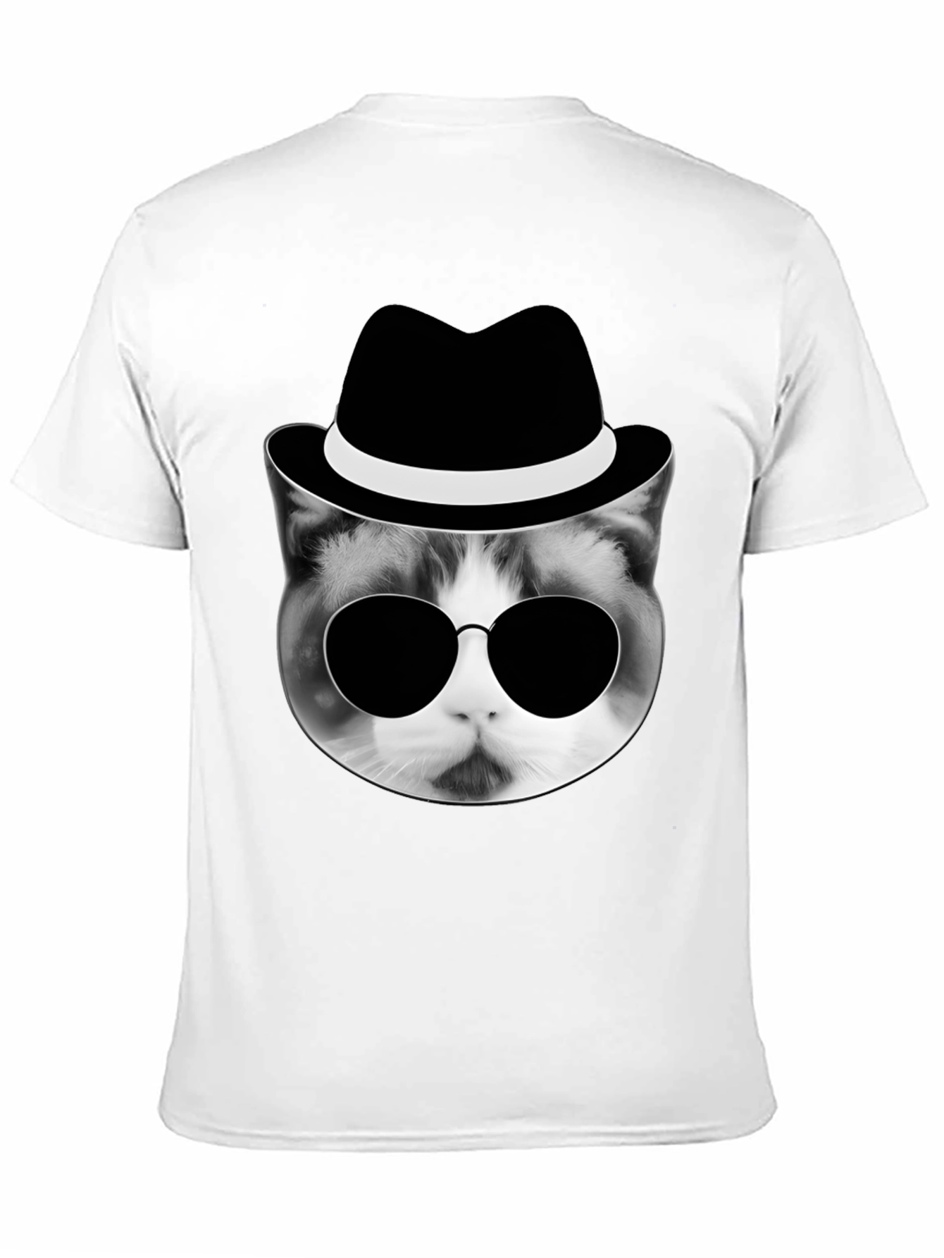 Cool Cat in Hat Graphic T-Shirt