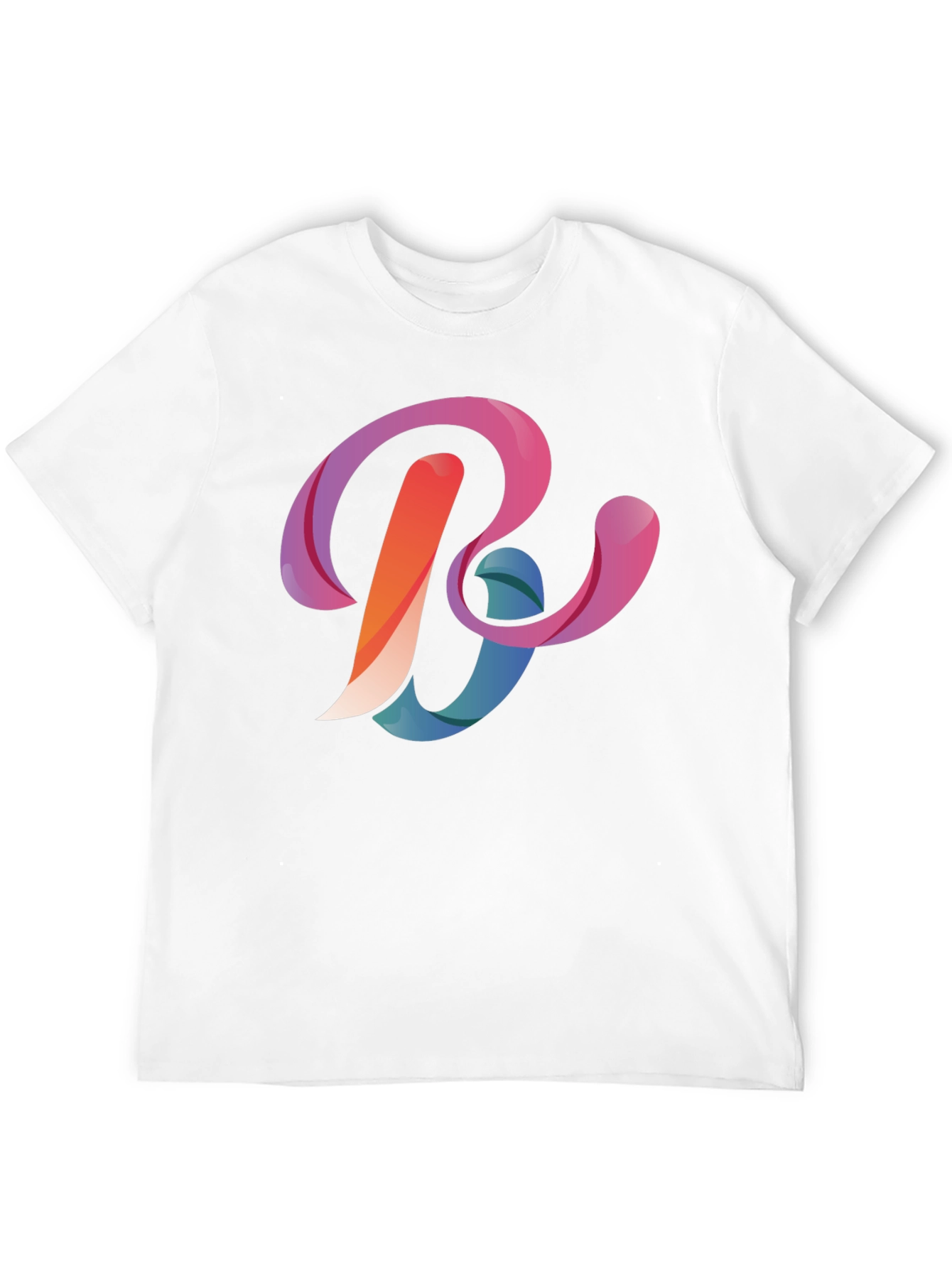 Abstract Letter B Graphic Black T-Shirt