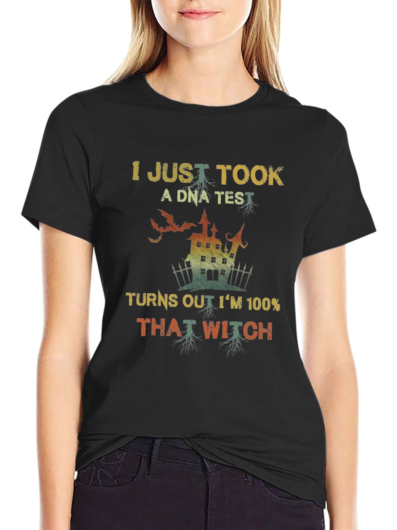 Funny Halloween Witch DNA Test T-Shirt