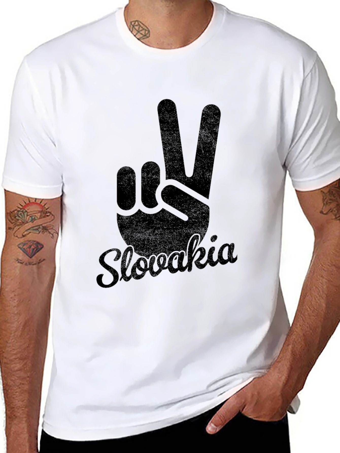 Slovakia Peace Sign Graphic Tee