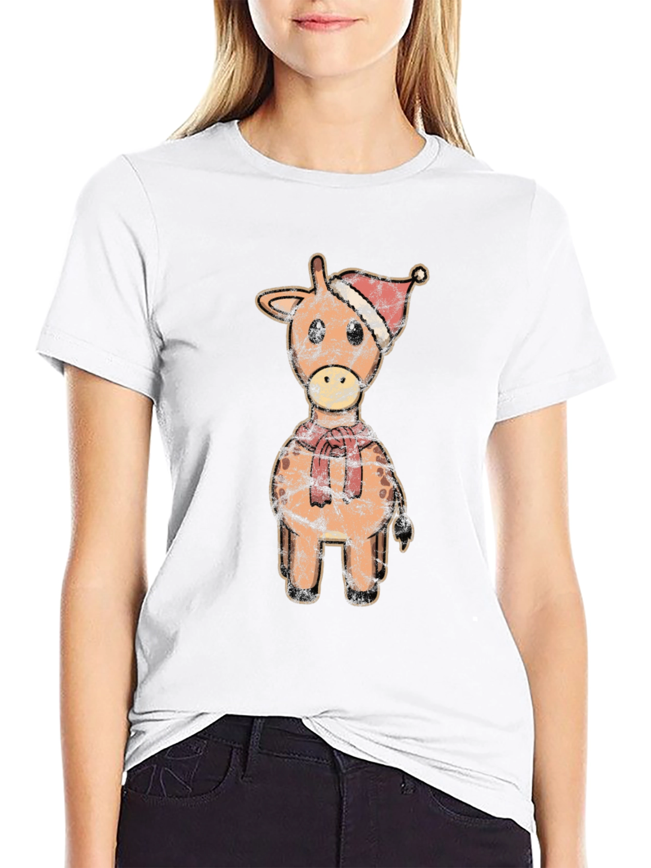 Christmas Giraffe T-Shirt - Festive Holiday Tee