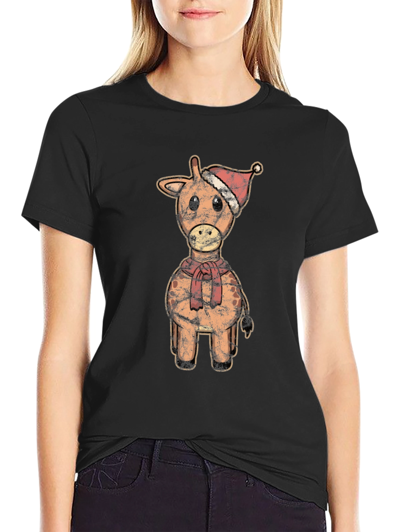 Christmas Giraffe T-Shirt - Festive Holiday Tee