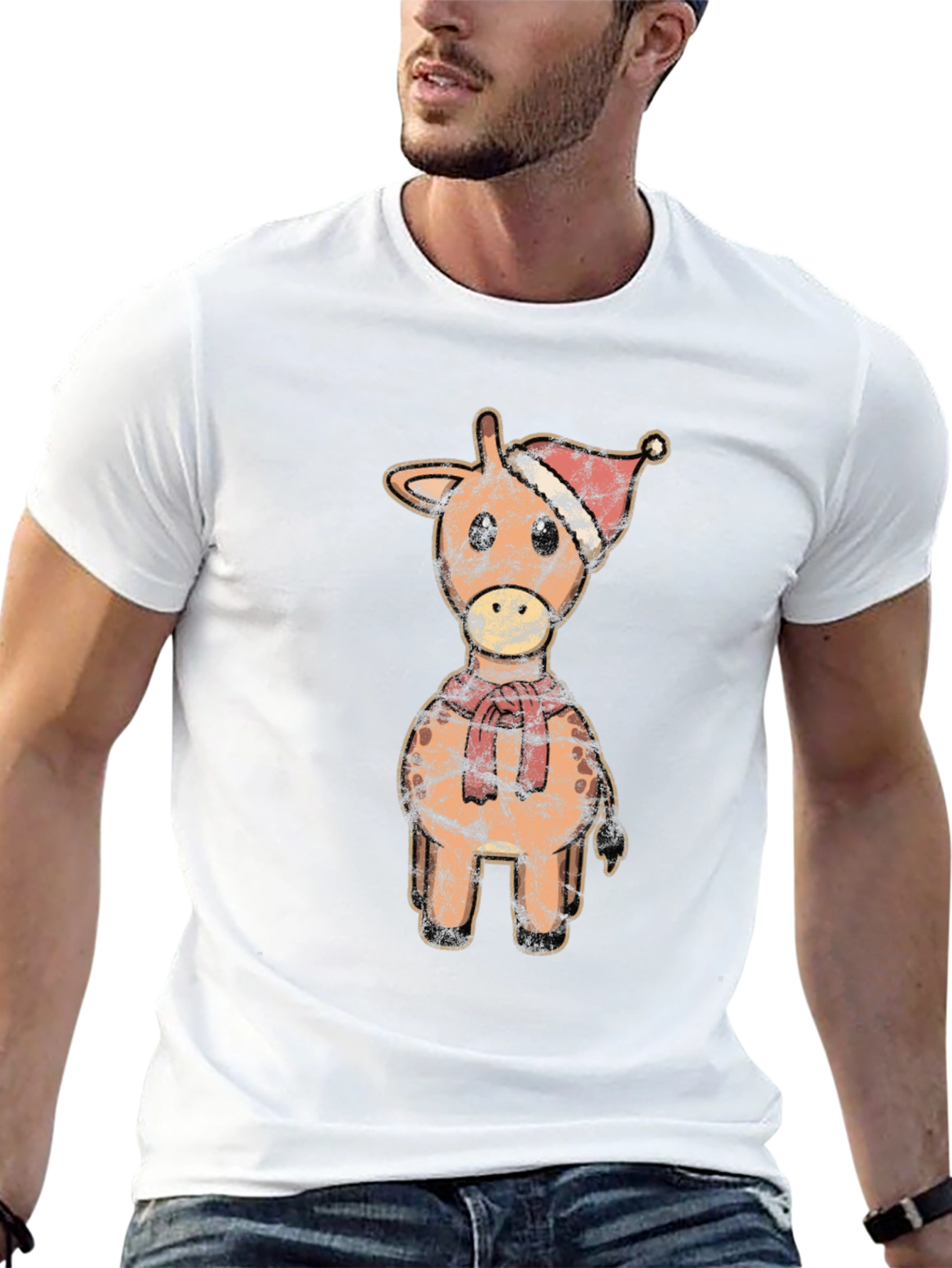 Christmas Giraffe T-Shirt - Festive Holiday Tee