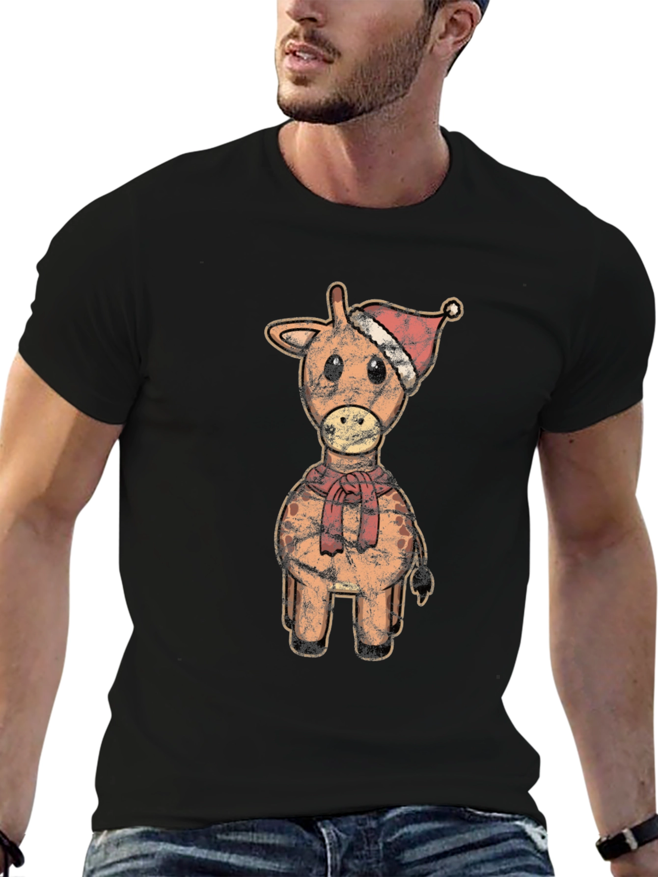 Christmas Giraffe T-Shirt - Festive Holiday Tee