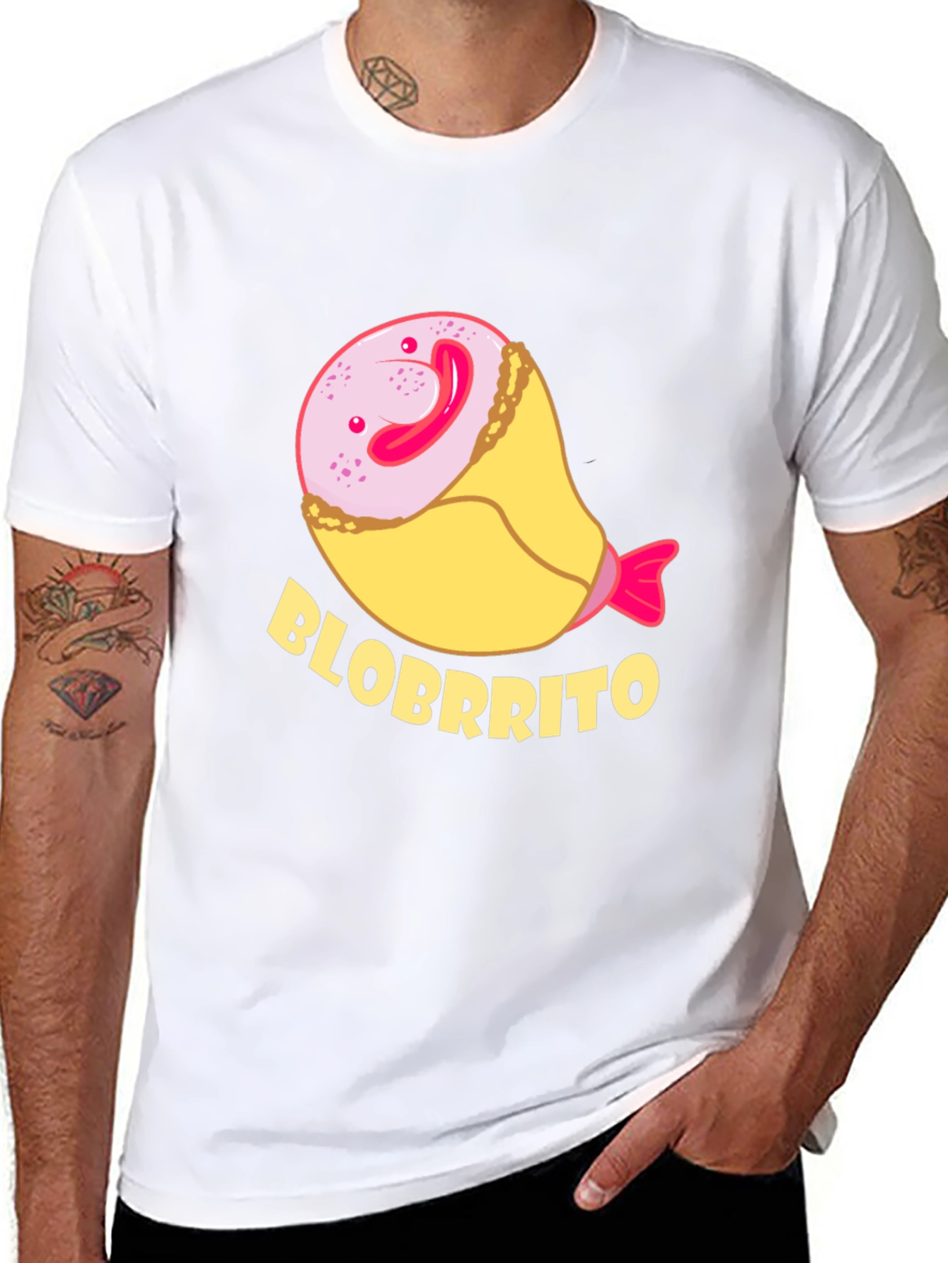 Blobbrito Funny T-Shirt - Unique Cartoon Foodie Tee