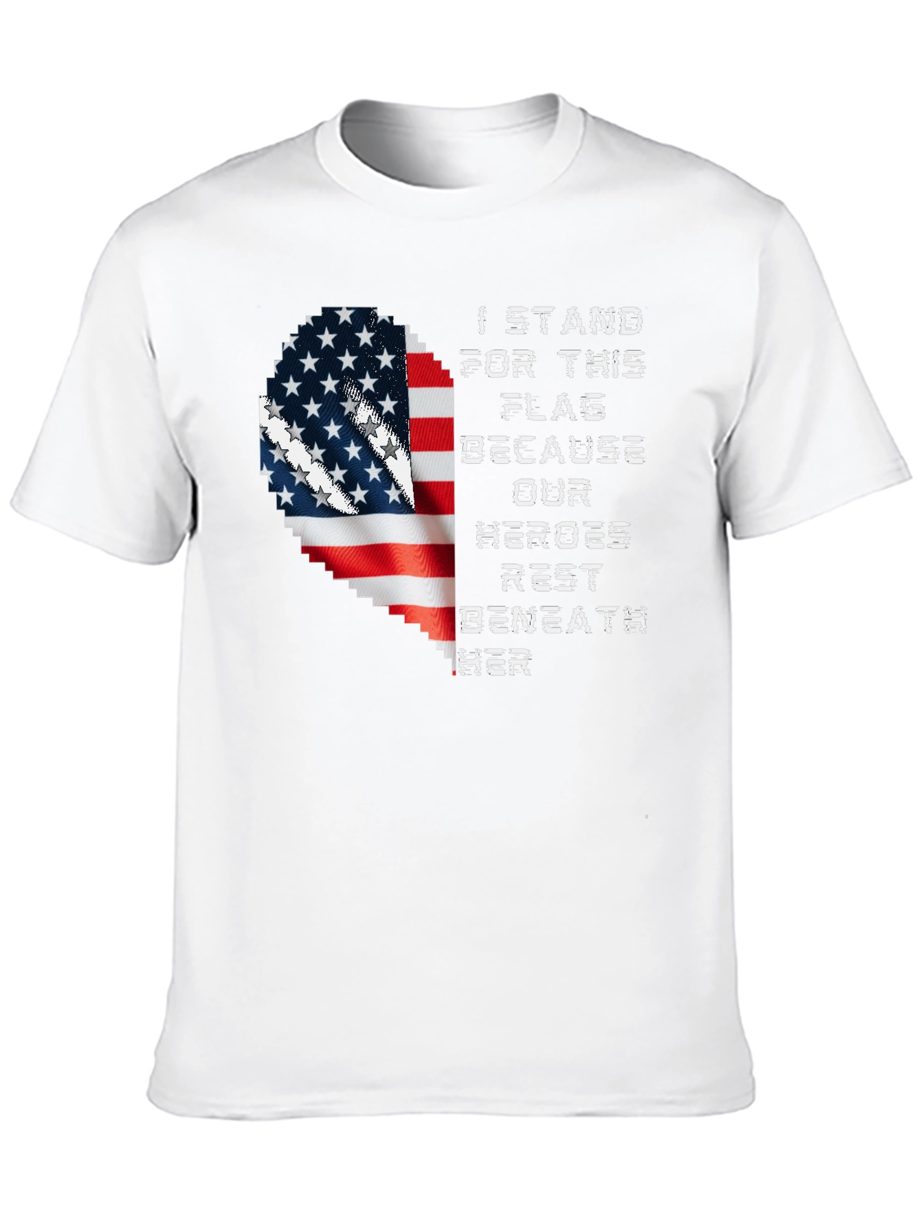 Patriotic American Flag Heart T-Shirt